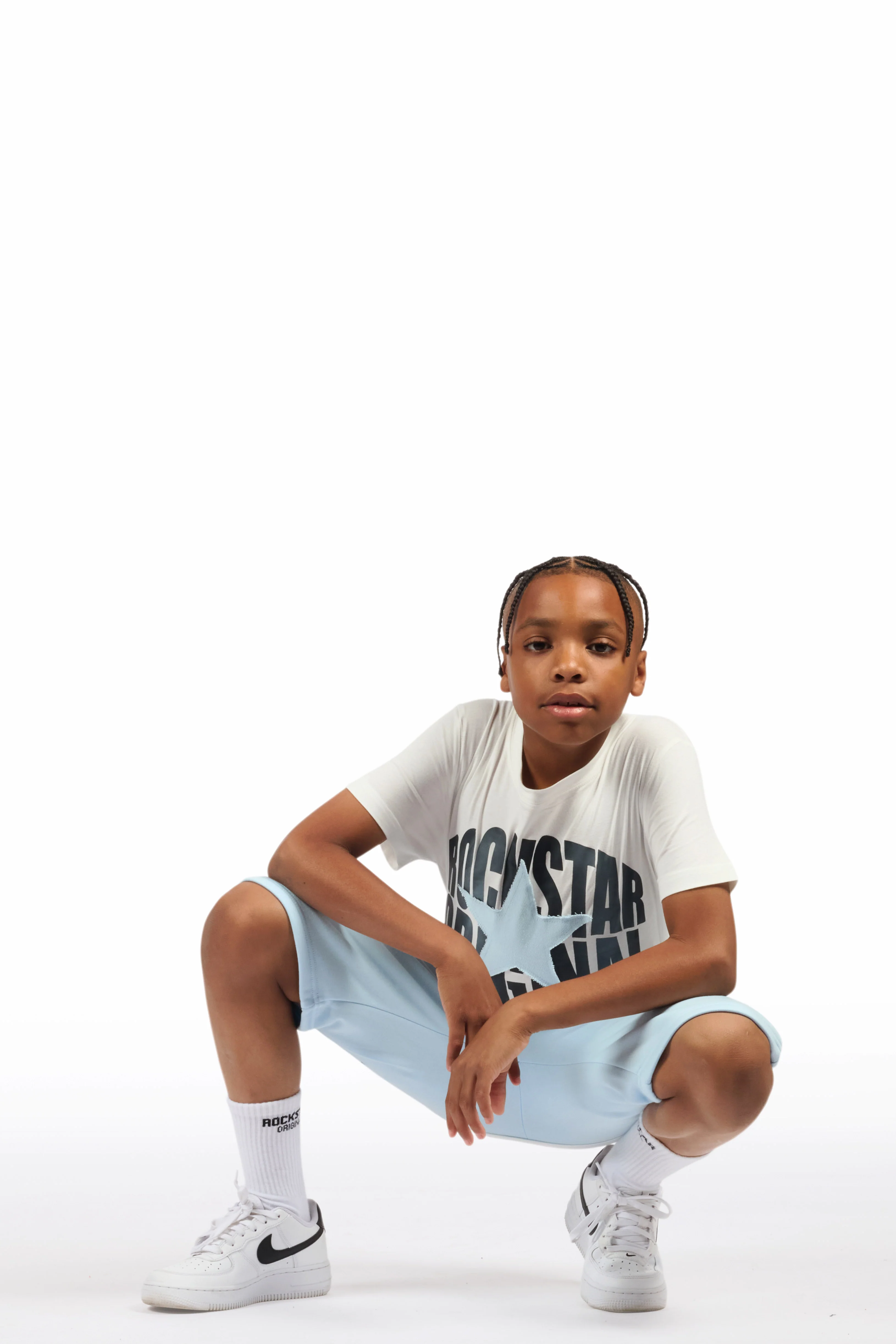 Boys Sarge White/Blue T-Shirt/Short Set - Image 4