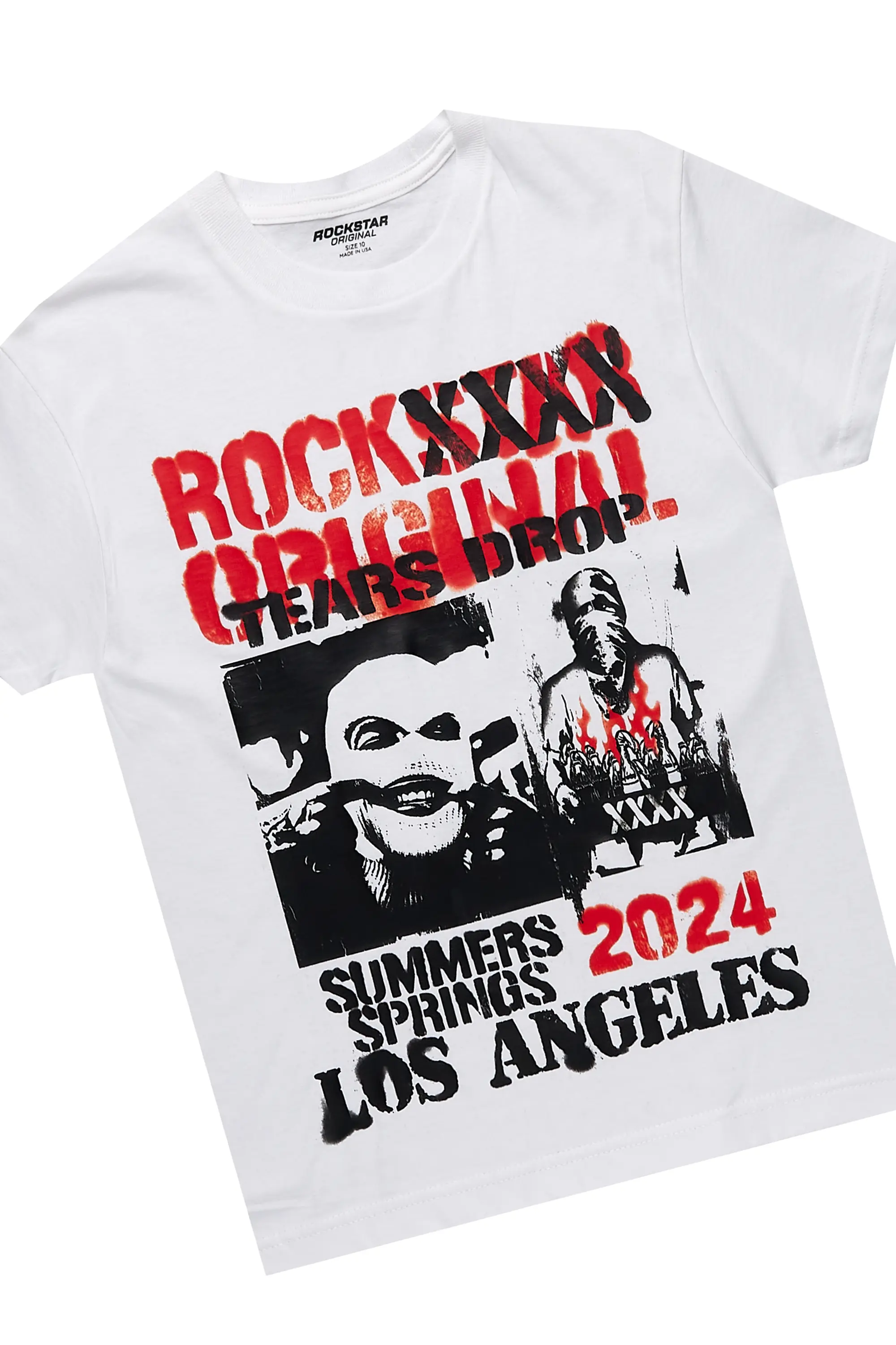 Boys Omer White/Black T-Shirt/Short Set - Image 2