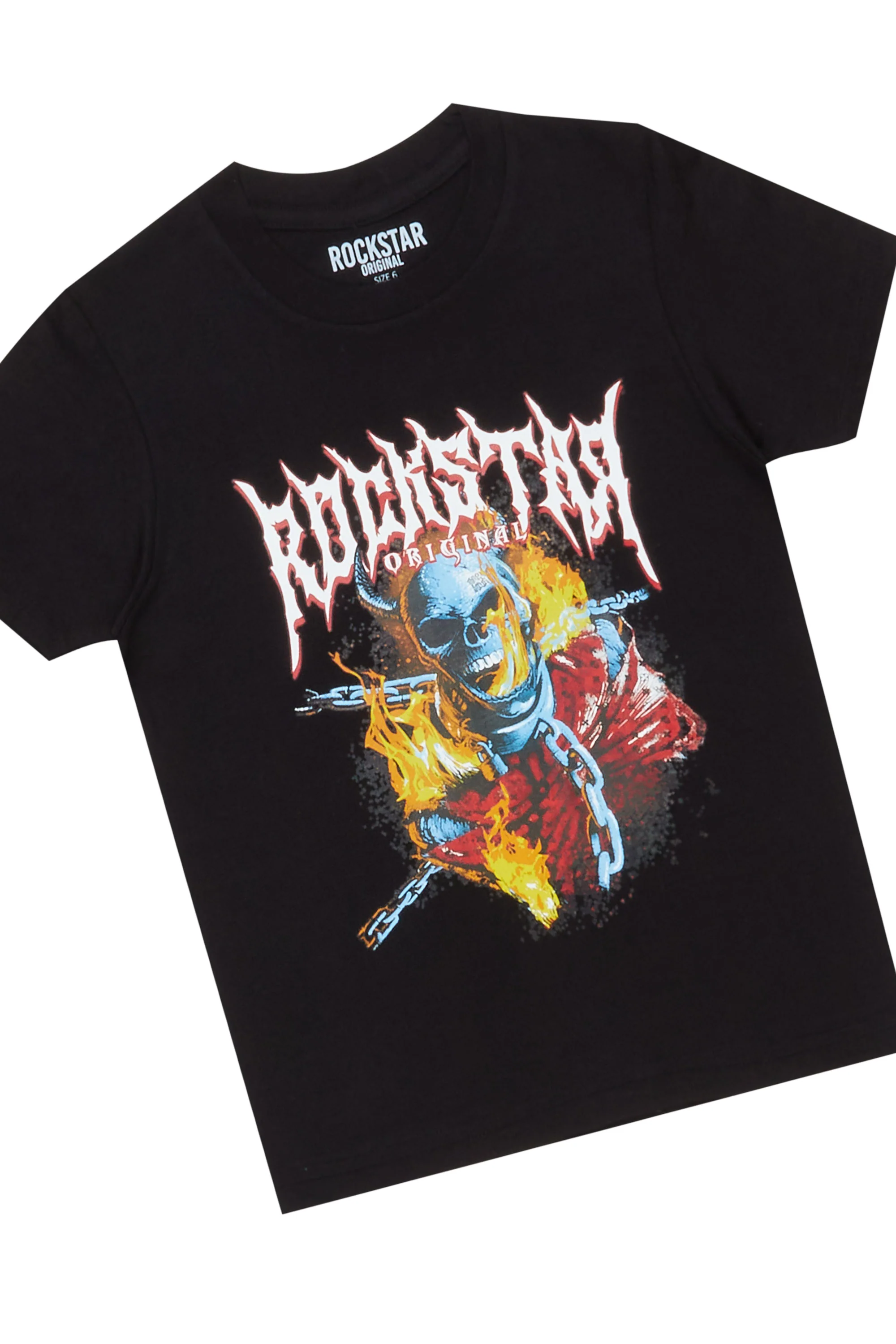 Boys Reid Black T-Shirt/Short Set - Image 2