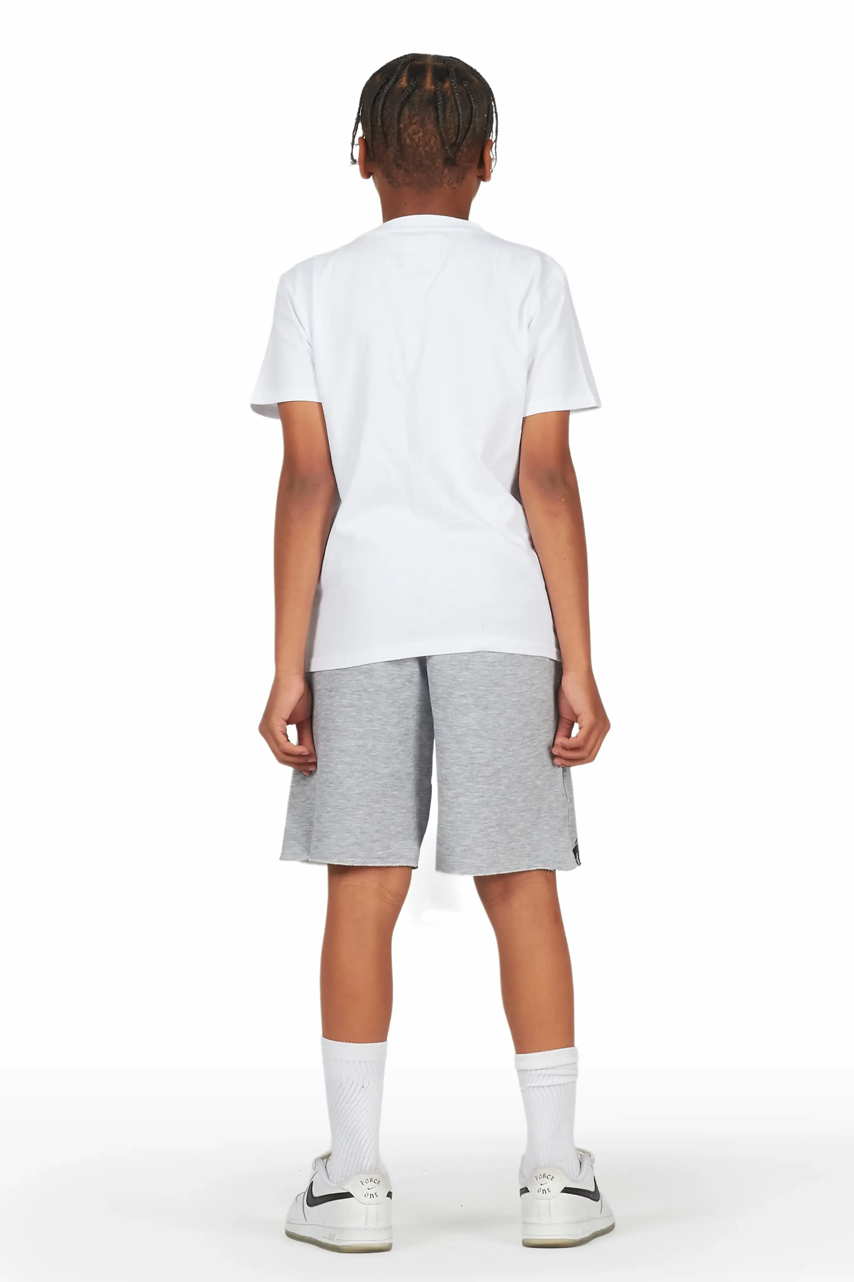 Boys Scottie White/Grey T-Shirt Short Set - Image 4