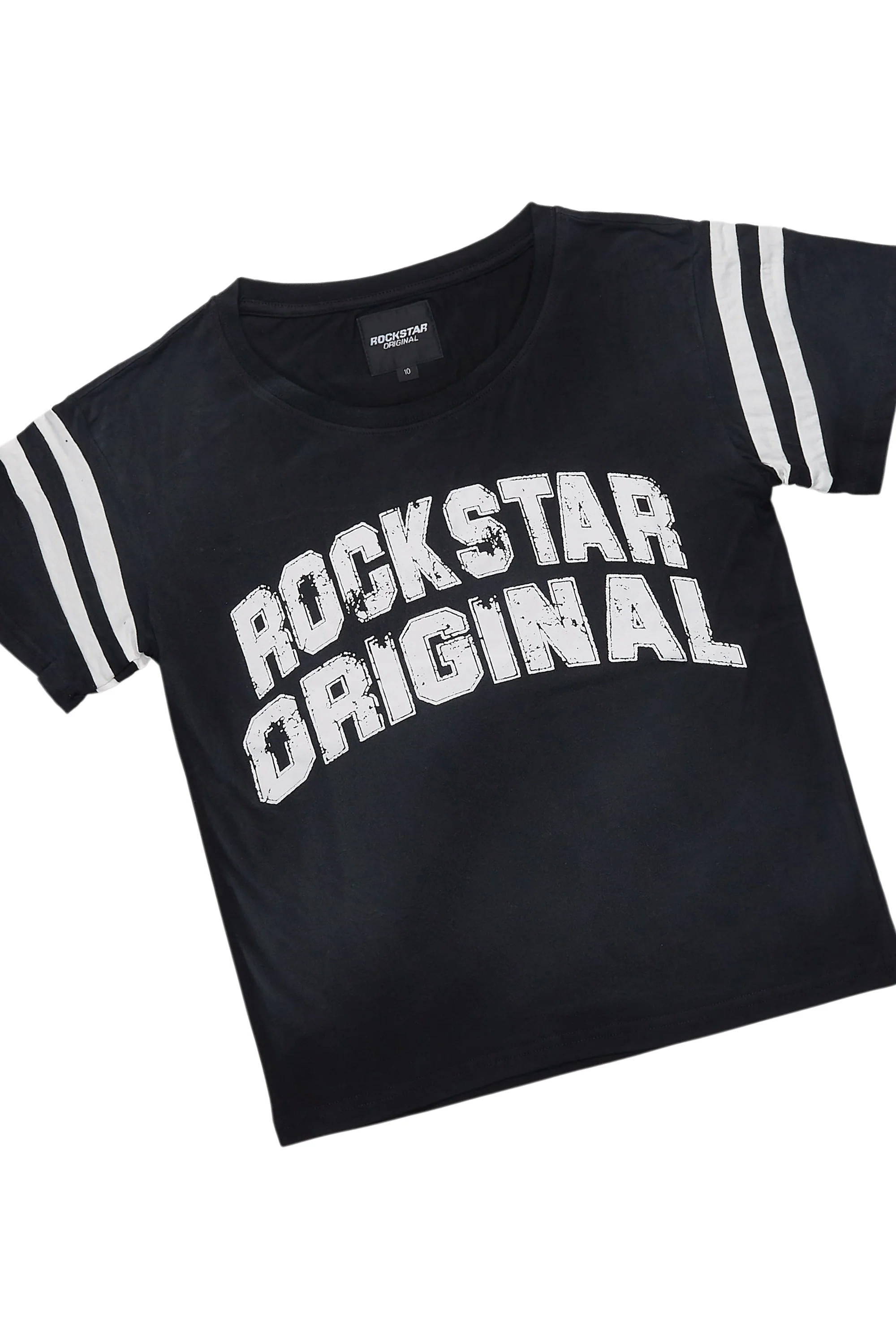 Boys Tumo Black Crop Boxy Tee Short Set - Image 2