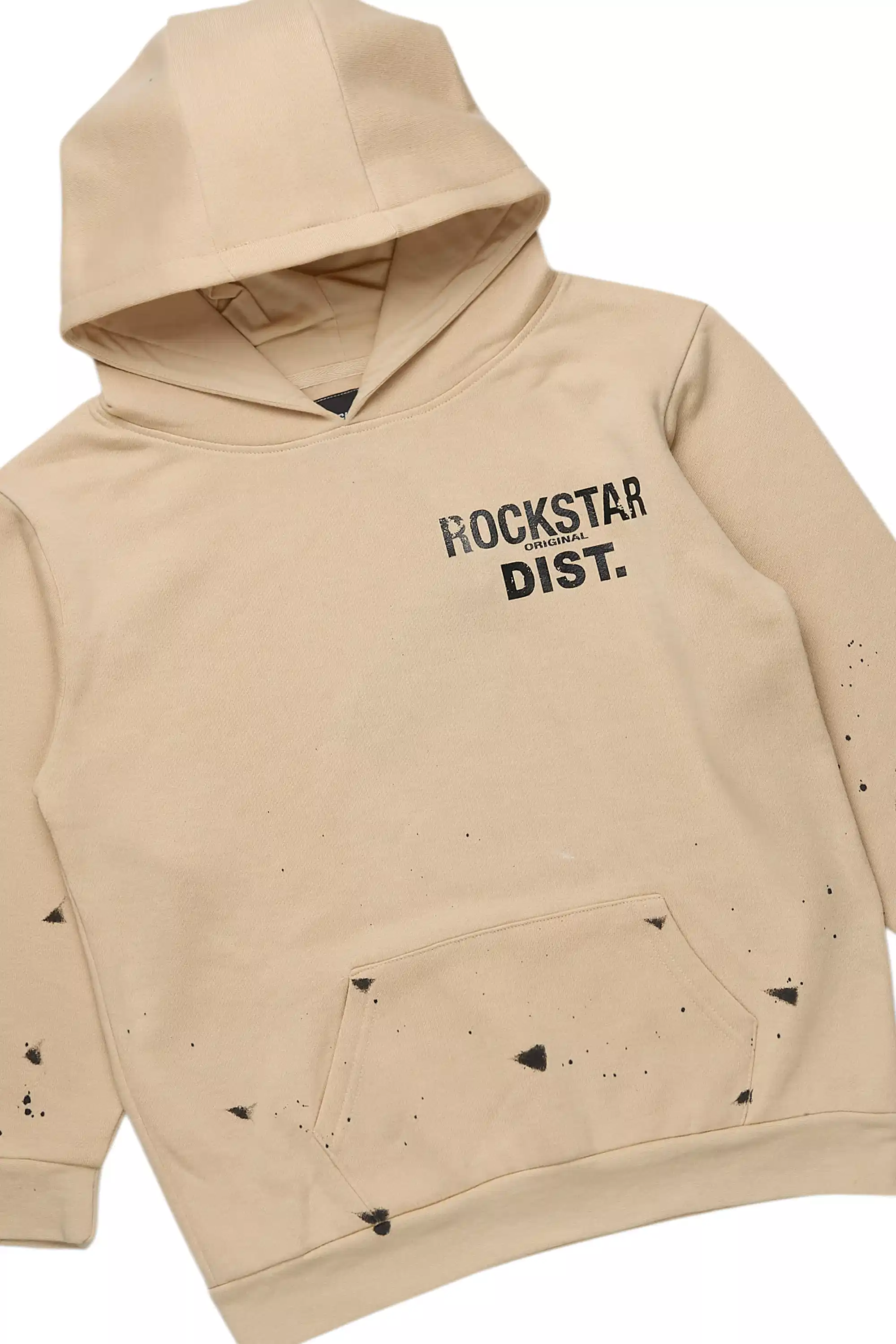 Boys Raffer Beige/Black Hoodie Short Set - Image 2