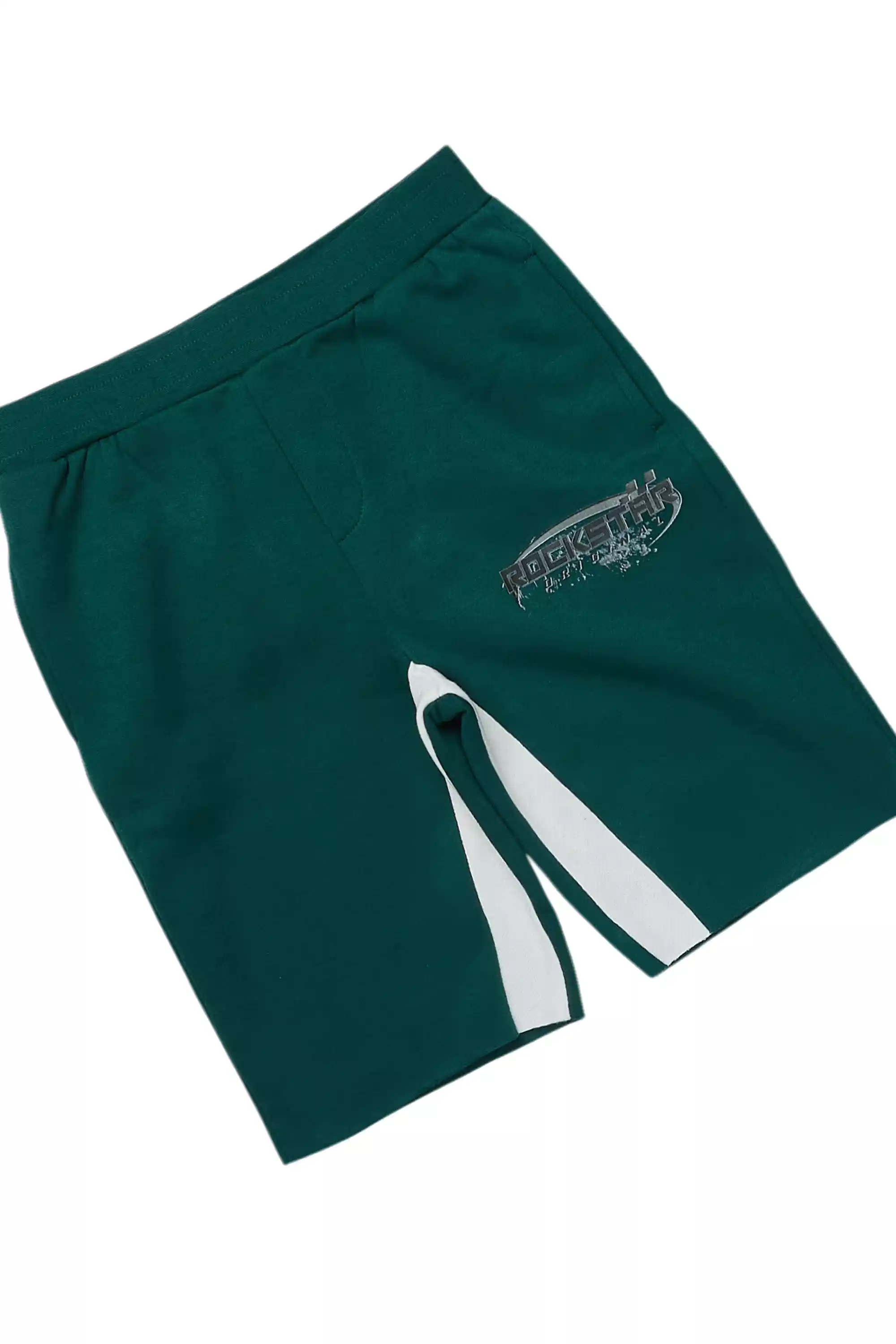 Boys Amos Dark Green Hoodie Short Set - Image 3