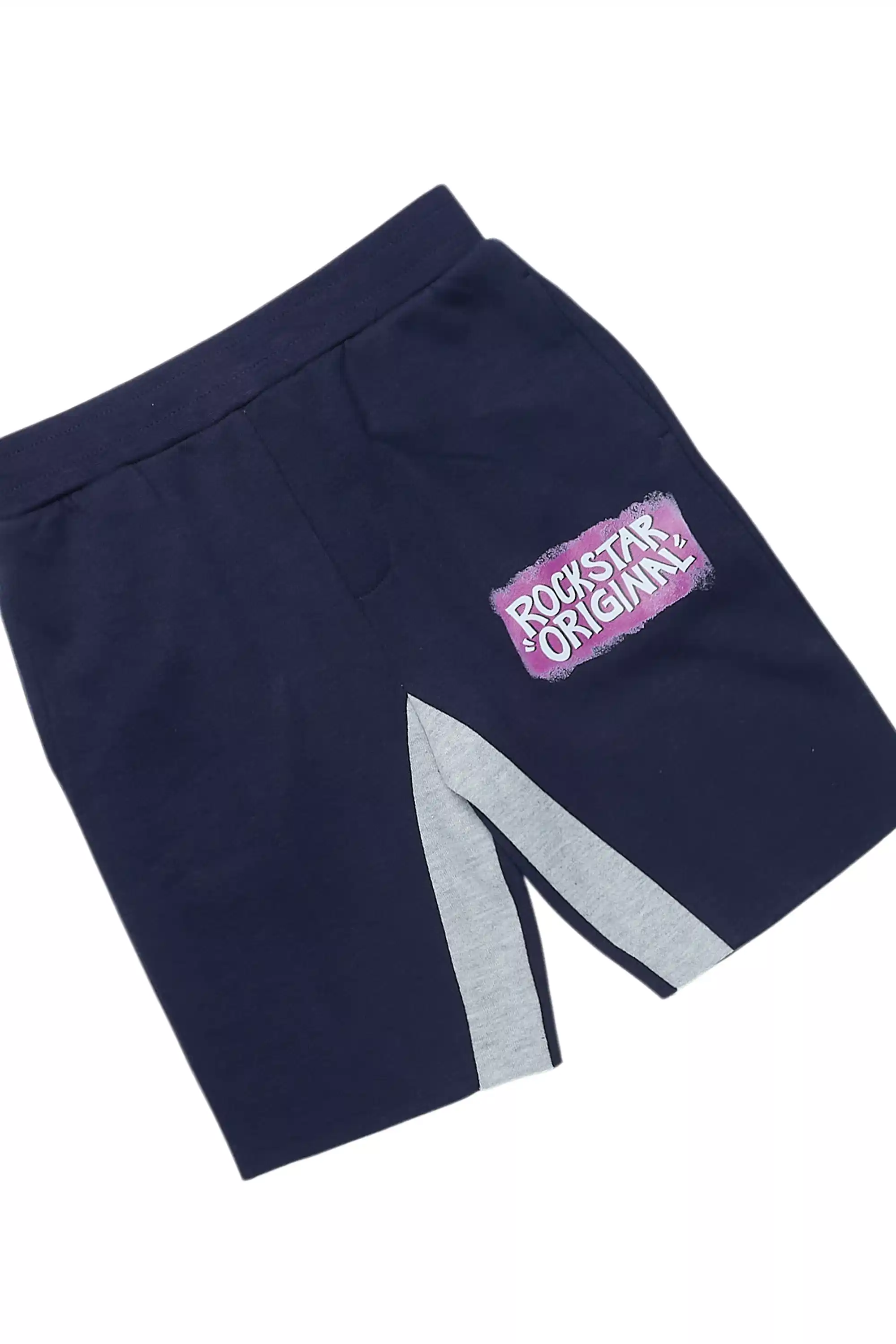 Boys Beno Navy Hoodie Short Set - Image 3