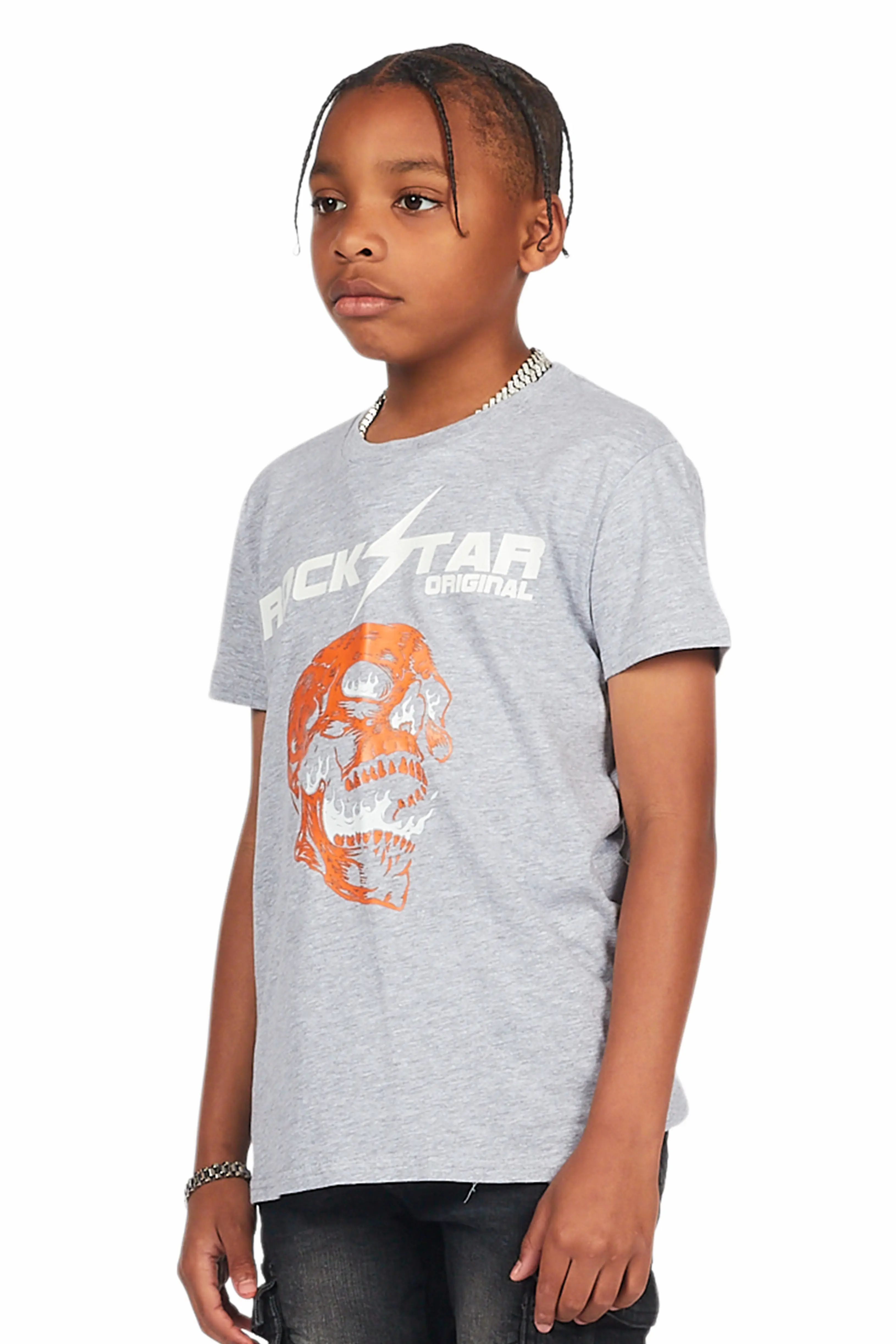 Boys Fraiser Grey Graphic T-Shirt - Image 2
