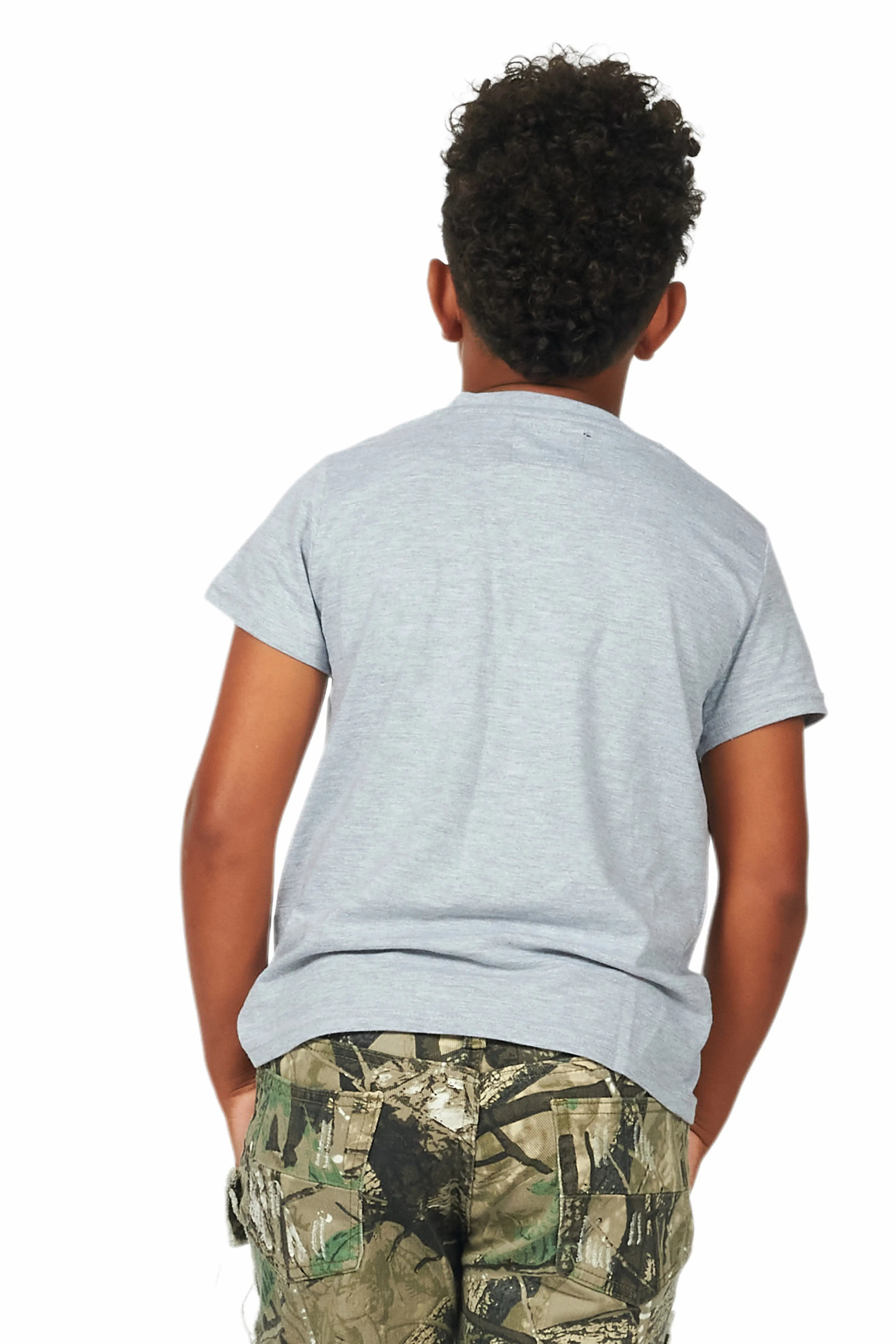 Boys Ezra Grey/Red Graphic T-Shirt - Image 4