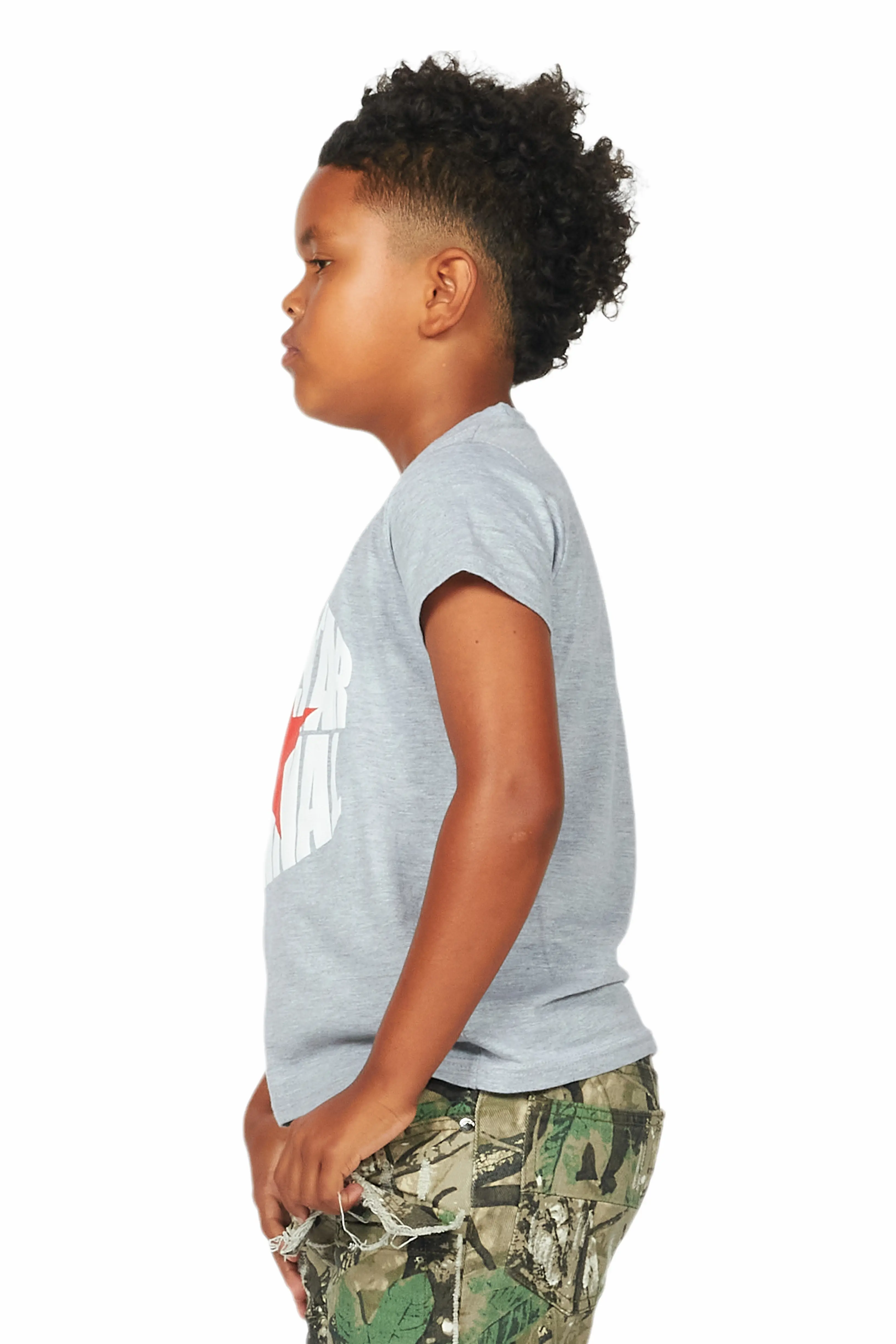 Boys Ezra Grey/Red Graphic T-Shirt - Image 5