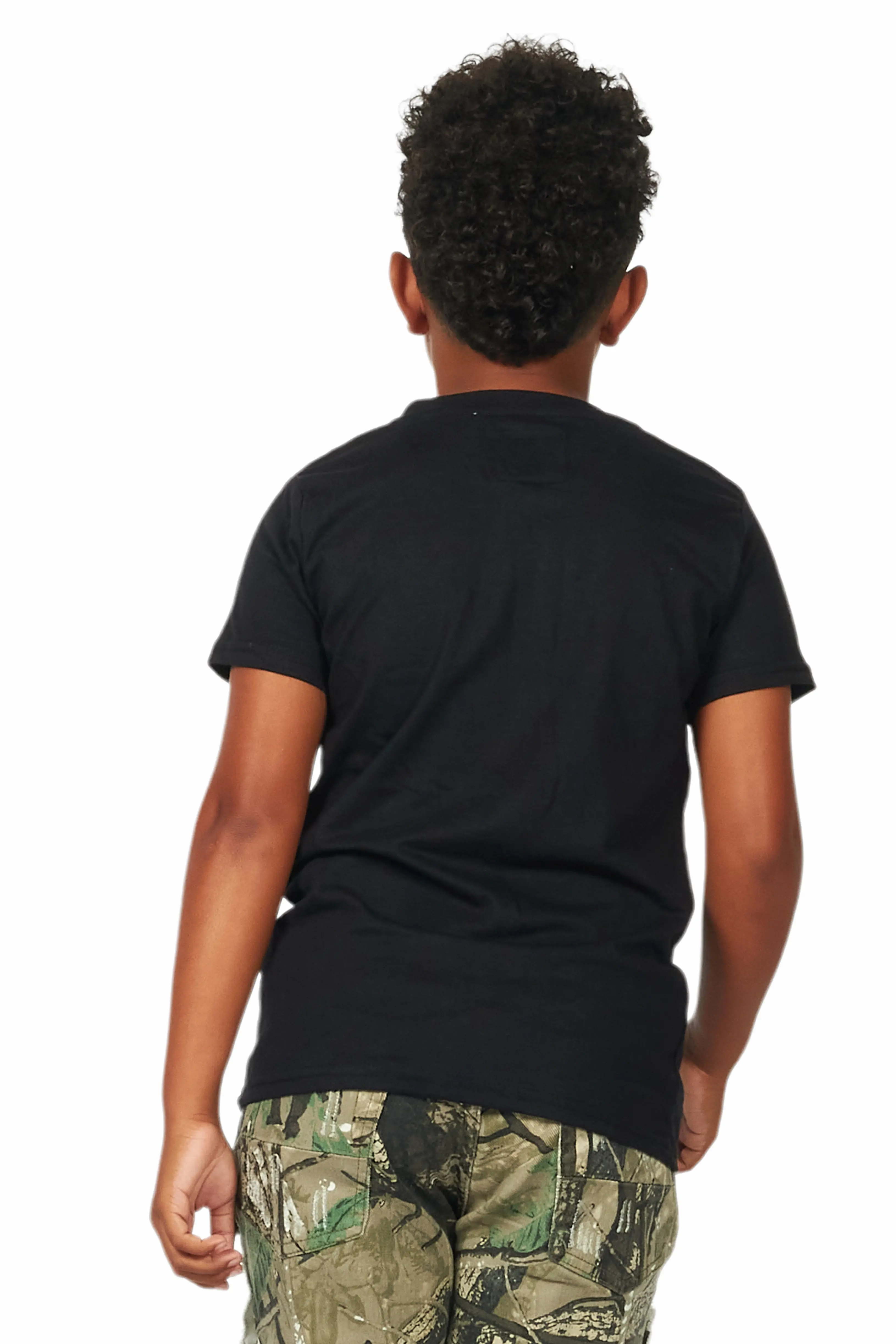 Boys Koen Black/Yellow Graphic T-Shirt - Image 4