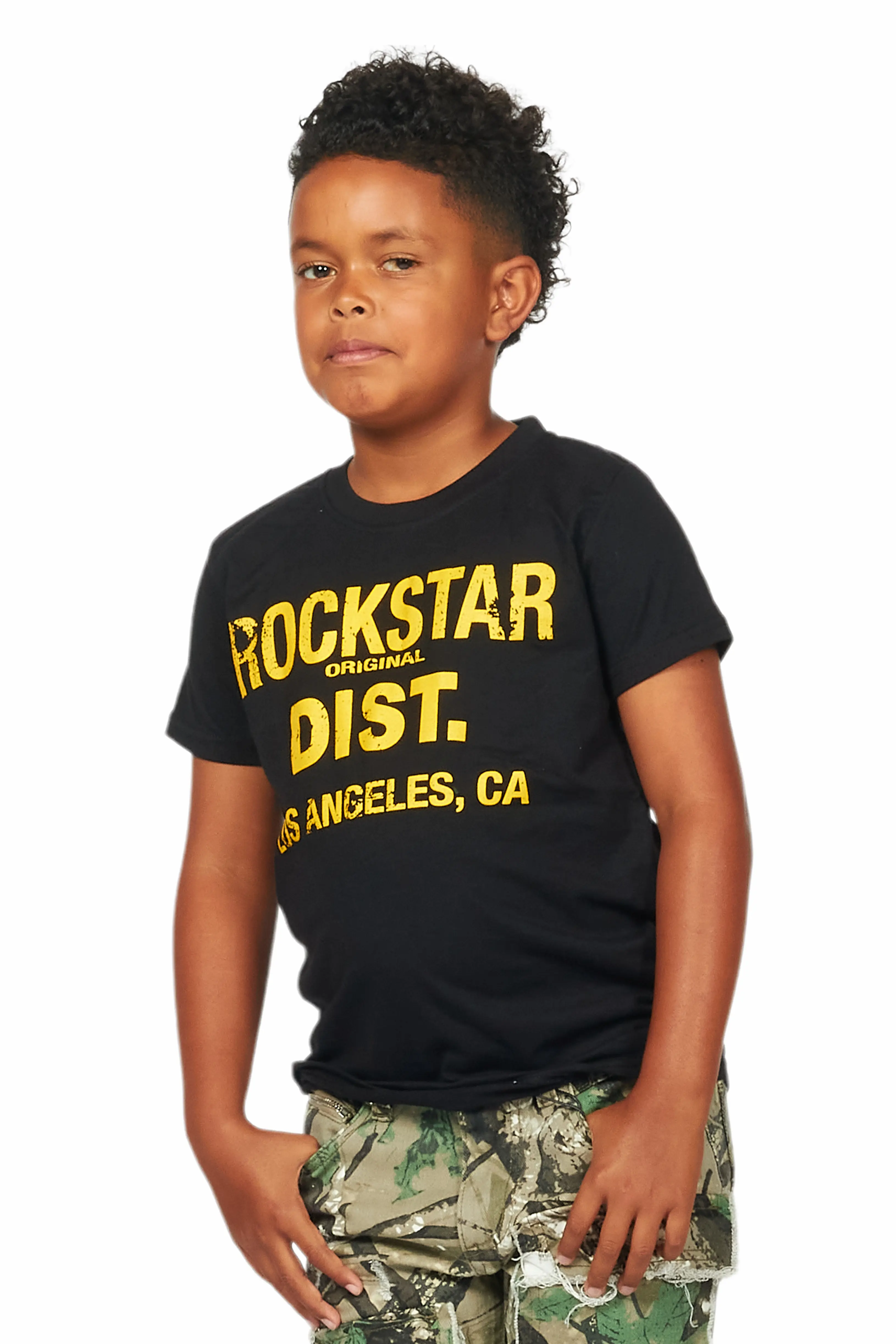 Boys Koen Black/Yellow Graphic T-Shirt - Image 5