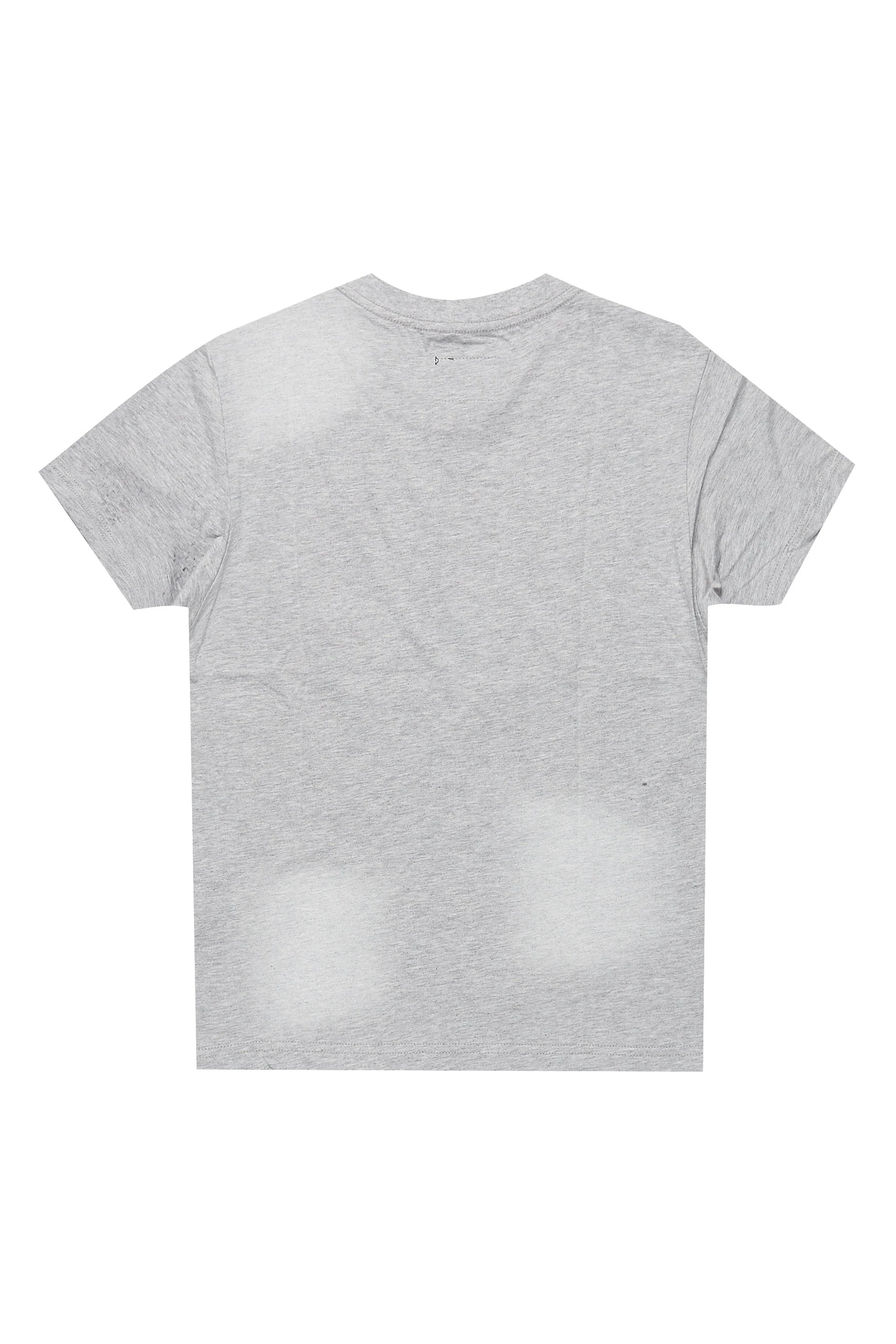Boys State Heather Grey Graphic T-Shirt with Patch - Image 3