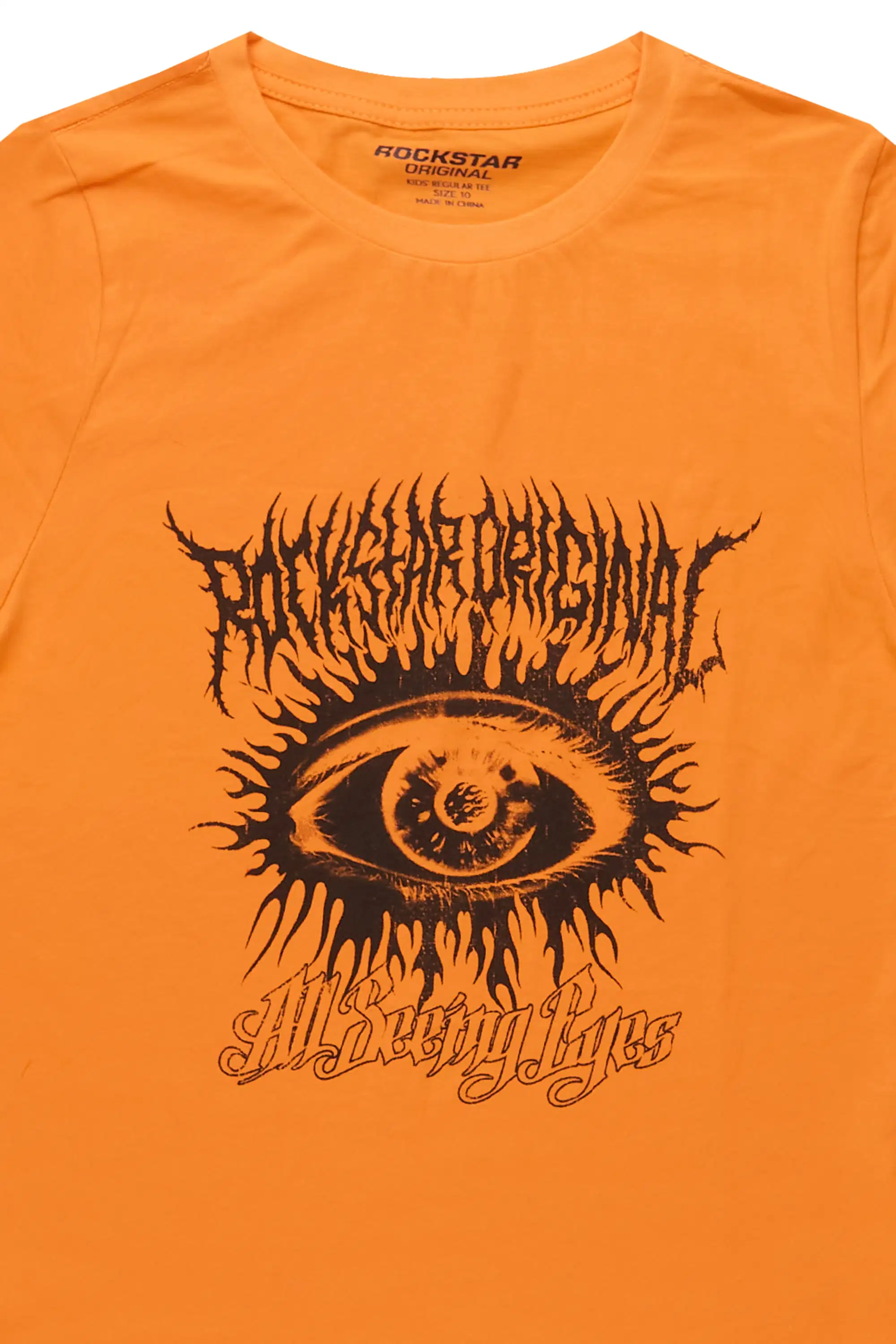 Boys All Eyes Orange Graphic T-Shirt - Image 6