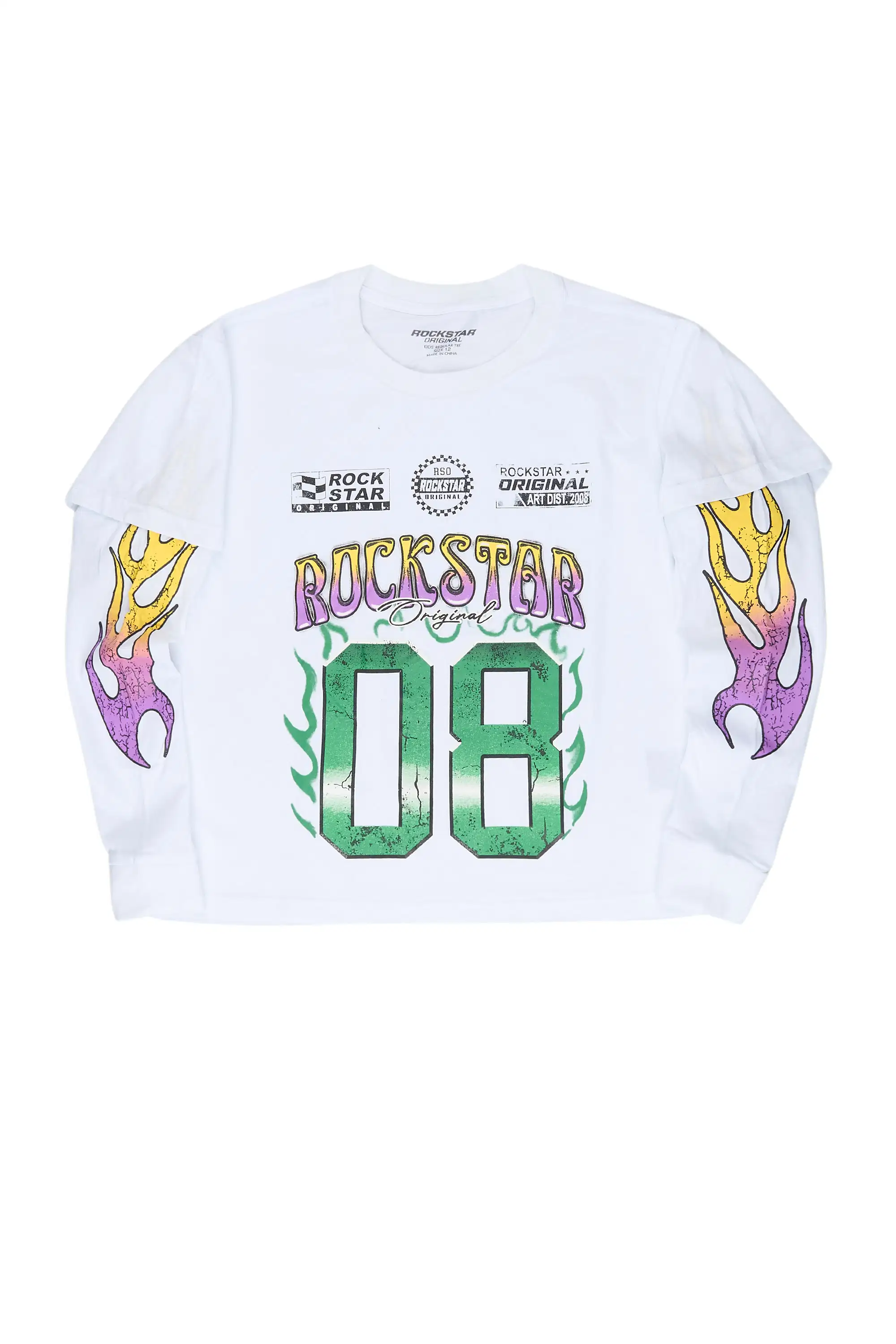 Boys Quito White Long Sleeve Graphic T-Shirt - Image 2