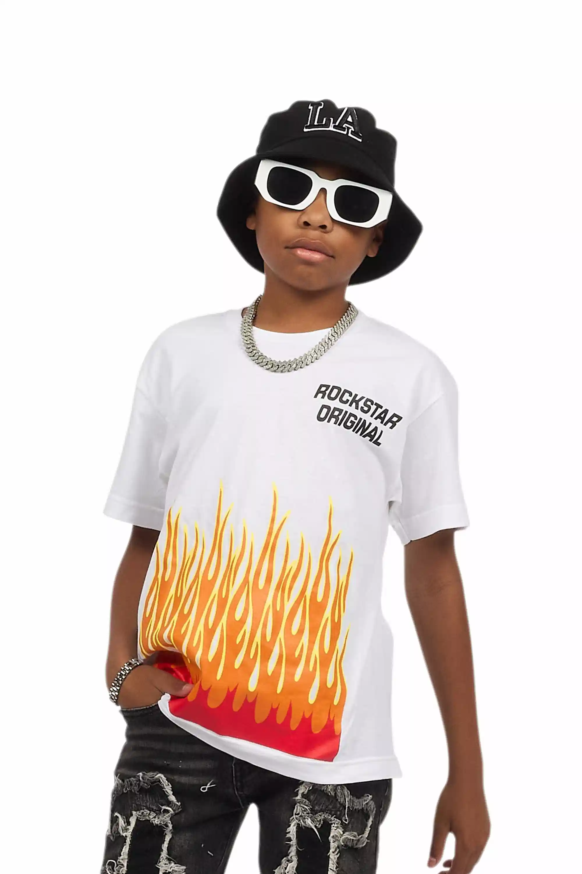 Boys Roeland White Graphic T-Shirt - Image 5