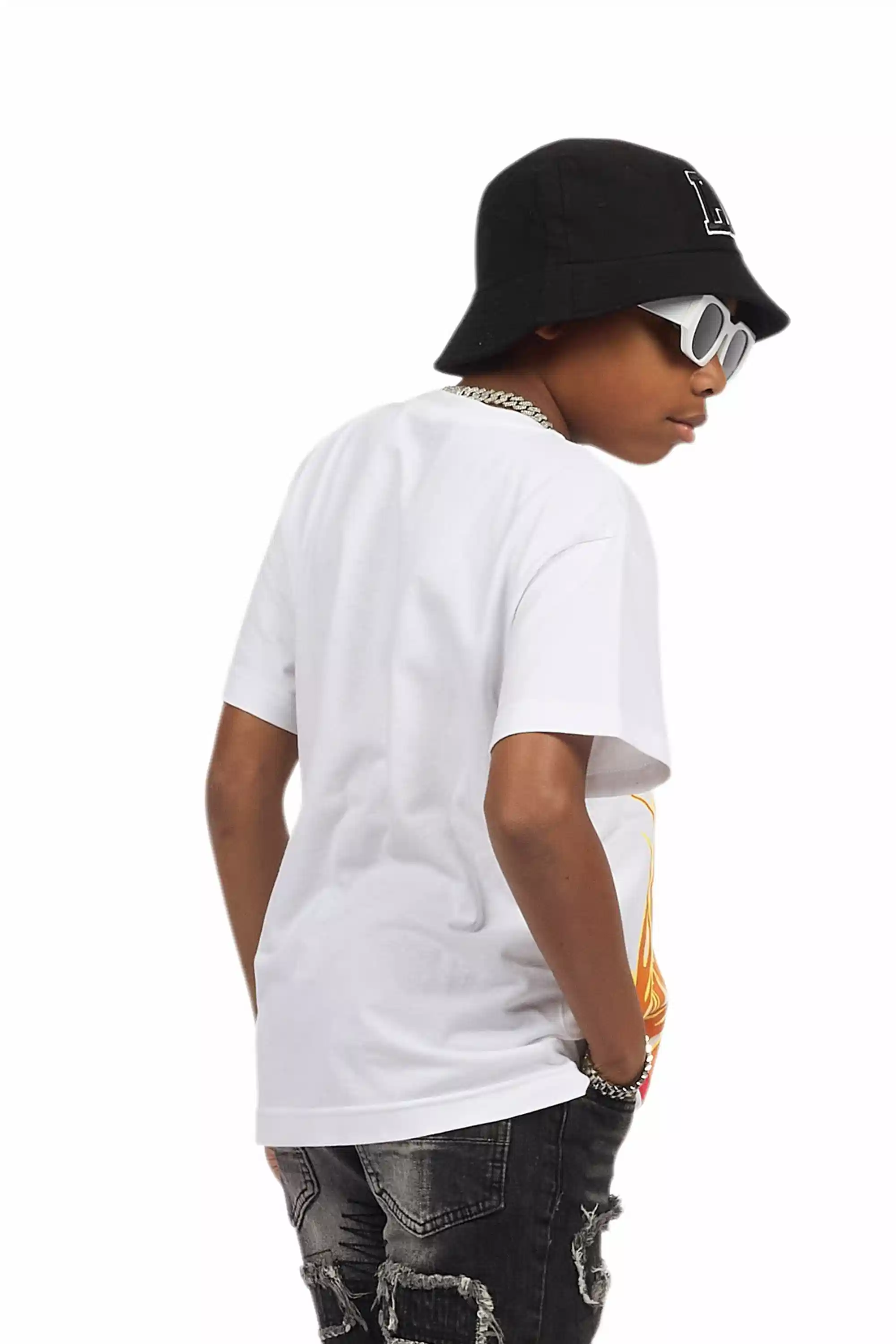 Boys Roeland White Graphic T-Shirt - Image 6