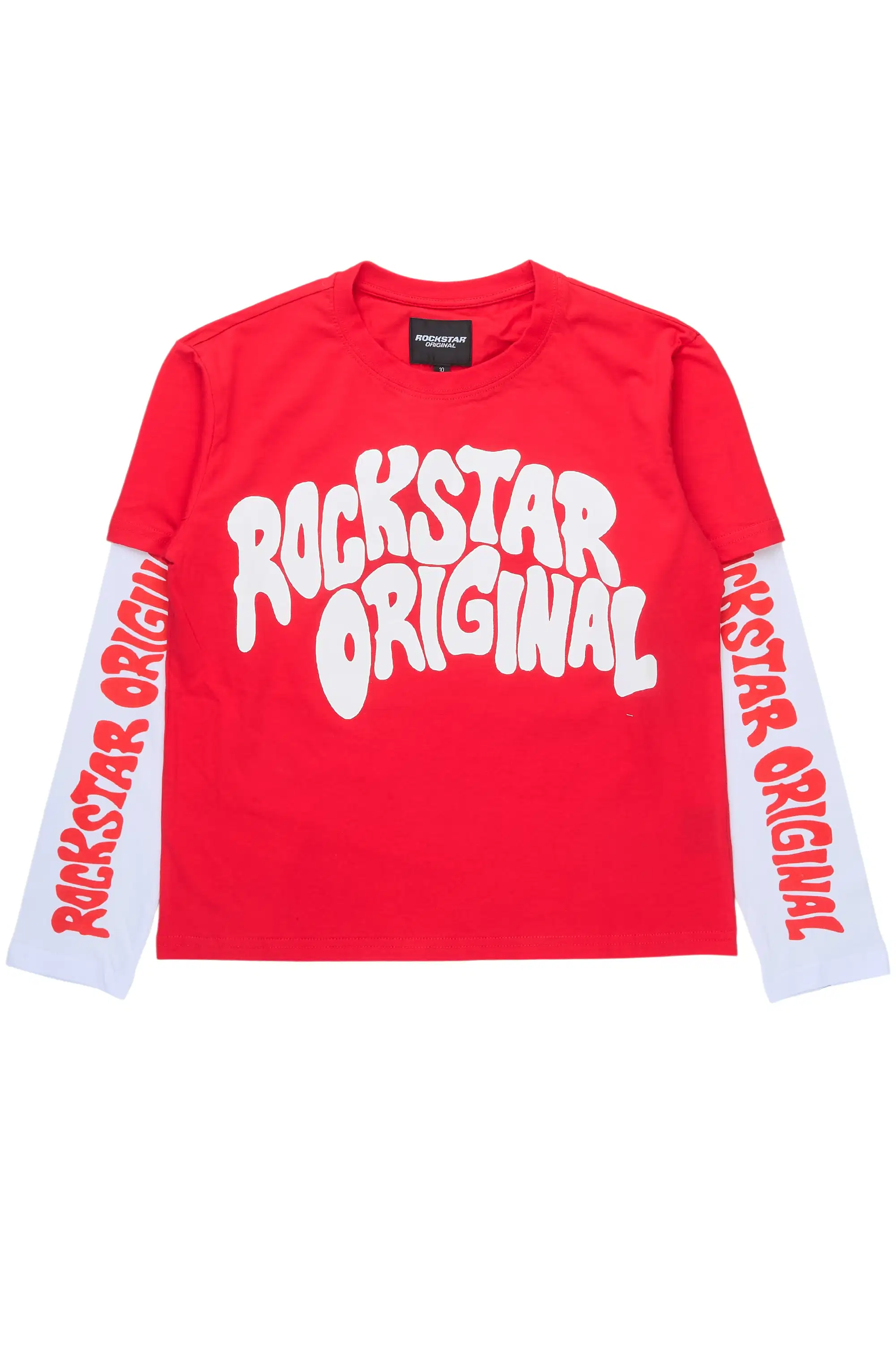 Boys Monit Red/White Double Layer Graphic T-Shirt - Image 2