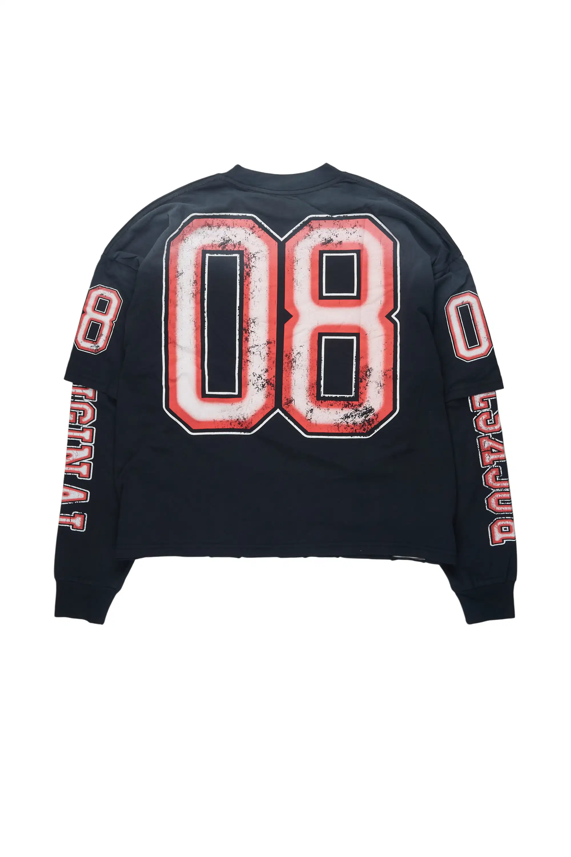 Boys Fields Black/Red Double Layer L/S Graphic T-Shirt - Image 7