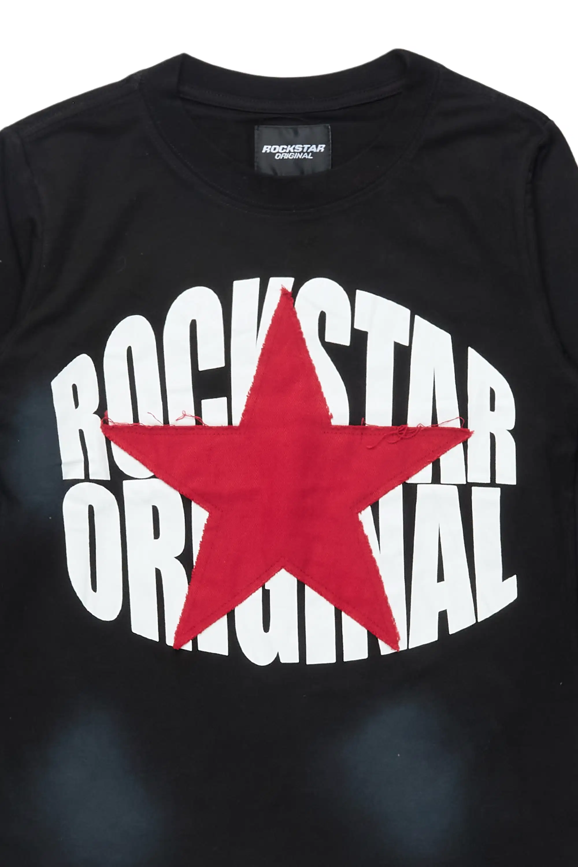 Boys State Black L/S Graphic T-Shirt with Patch - Image 2