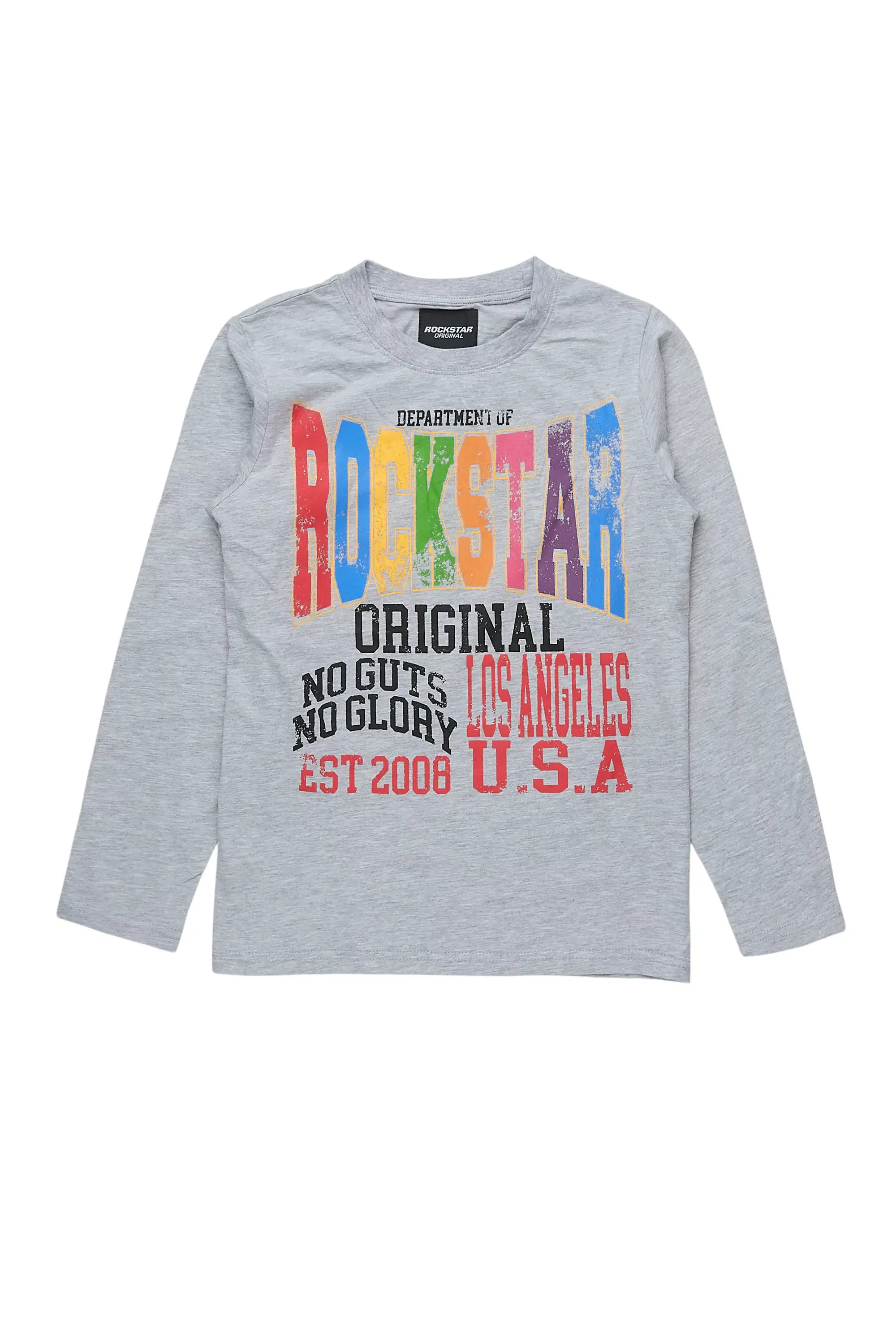 Boys Keen Heather Grey L/S Graphic T-Shirt