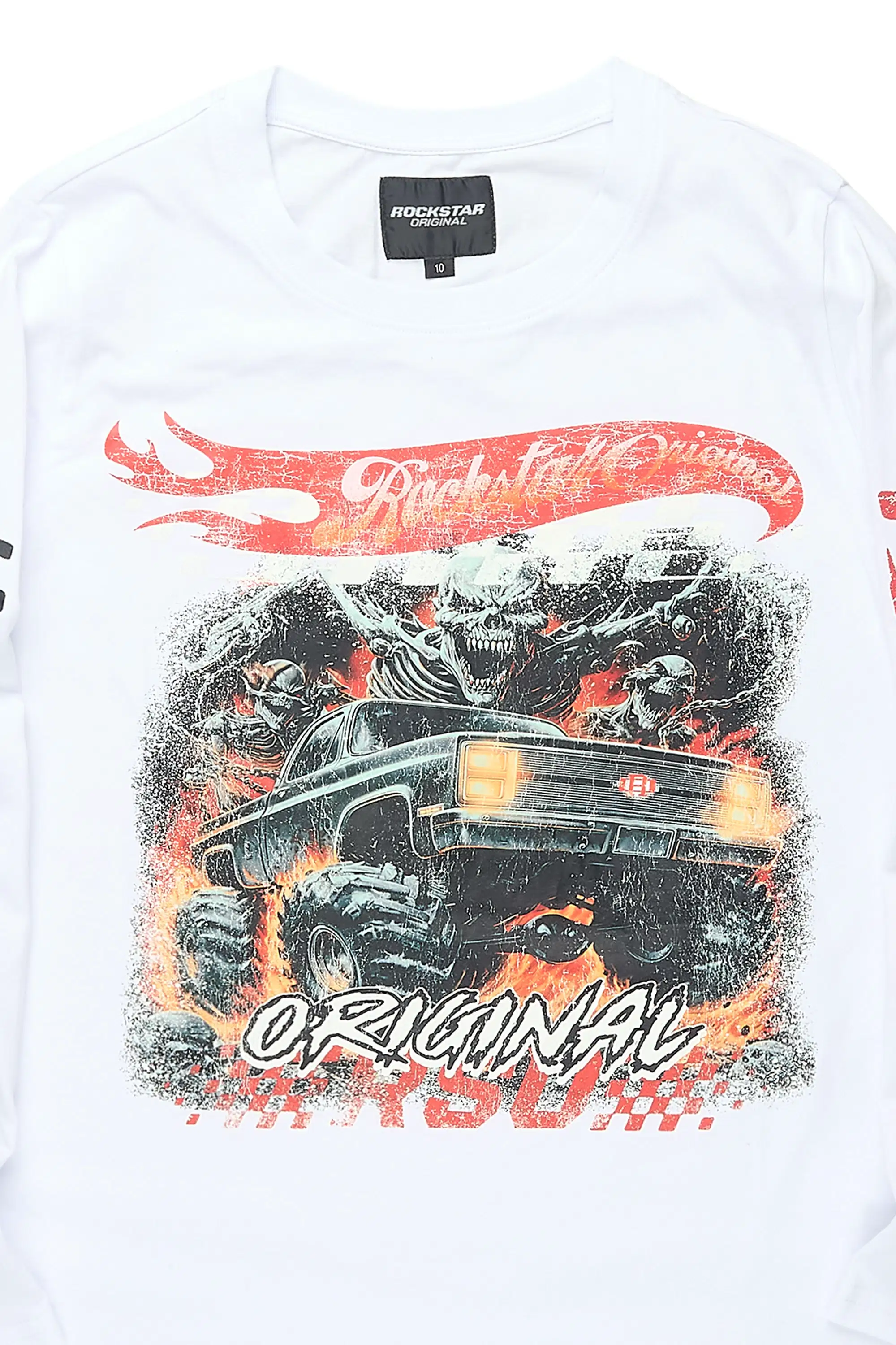 Boys Dremar White Graphic L/S T-Shirt - Image 2