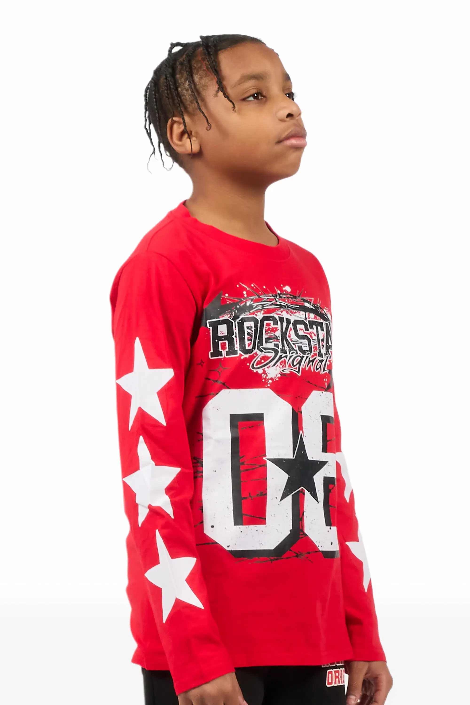 Boys Allstar Red Graphic L/S T-Shirt - Image 4
