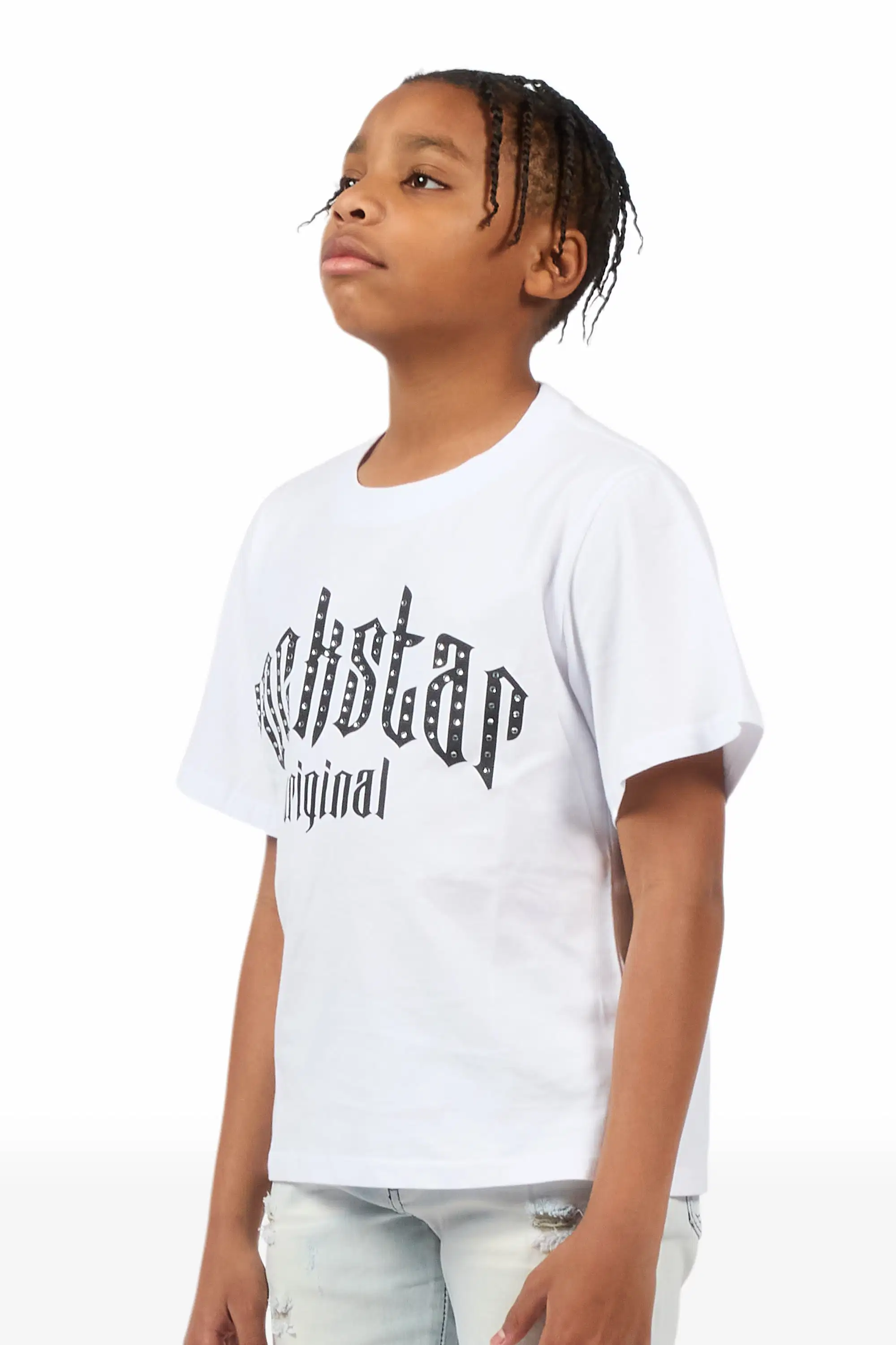Boys Sherriso White Rhinestone T-Shirt - Image 6