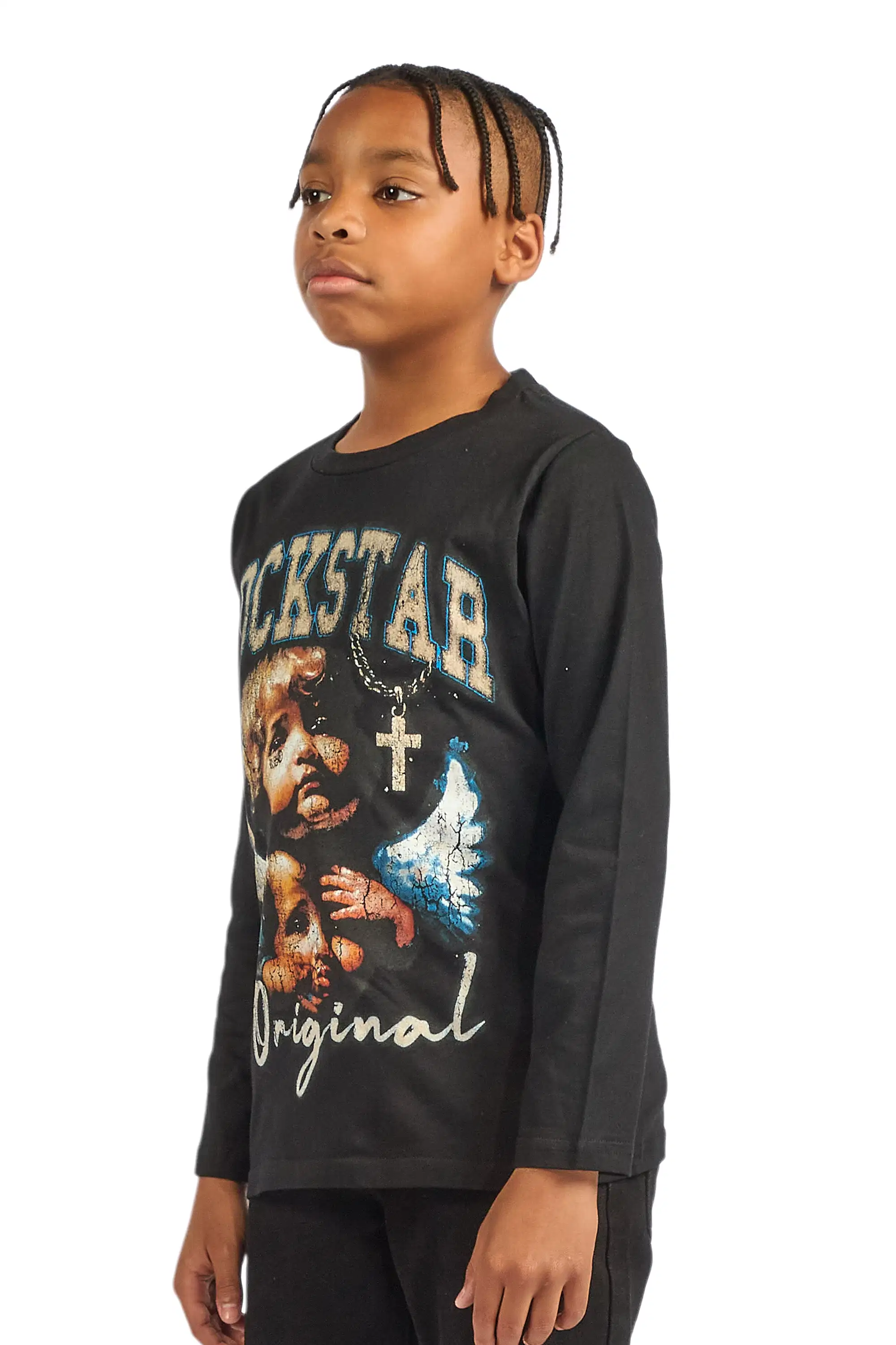Boys Deiter Black Long Sleeve Graphic T-Shirt - Image 4