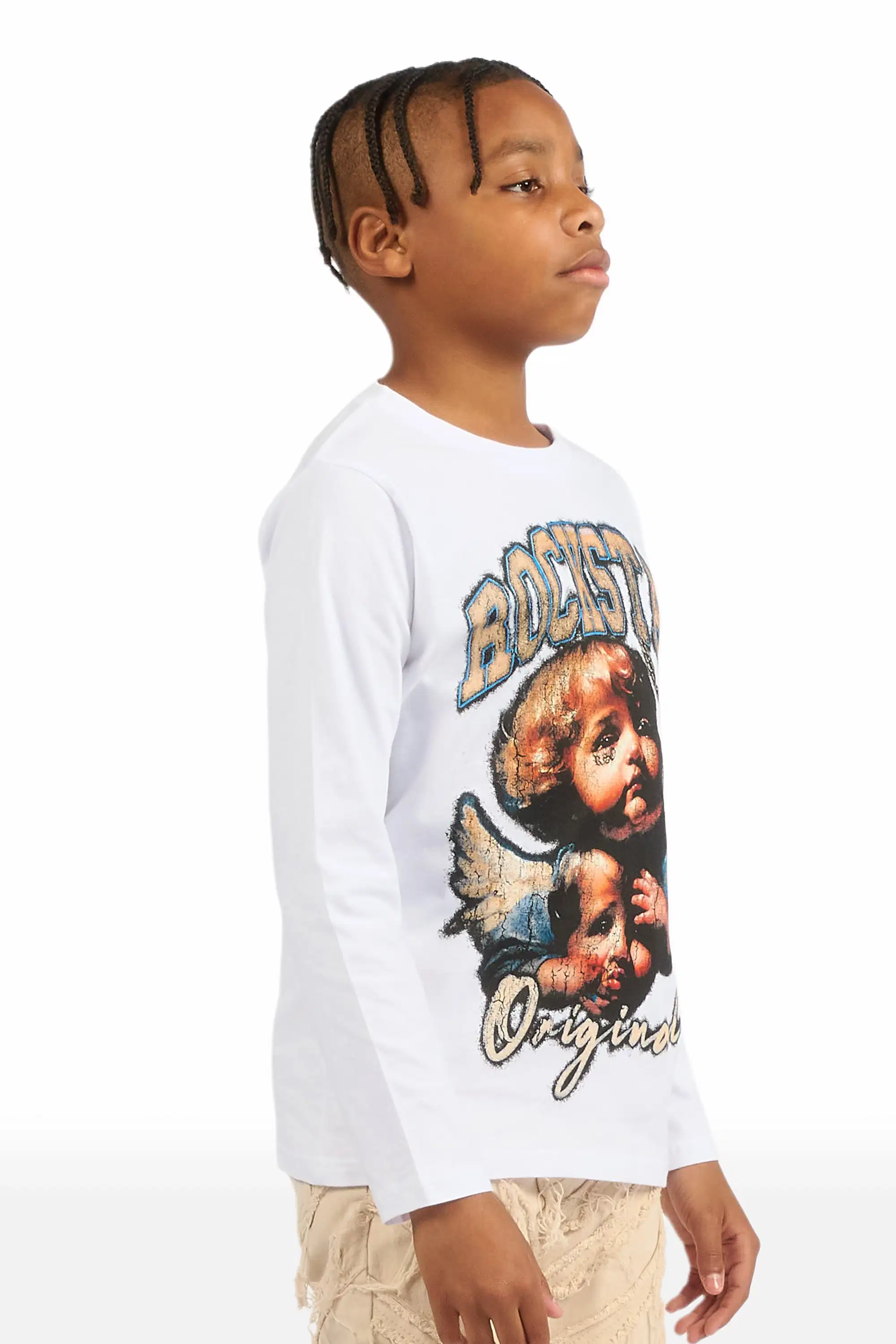 Boys Deiter White Long Sleeve Graphic T-Shirt - Image 3