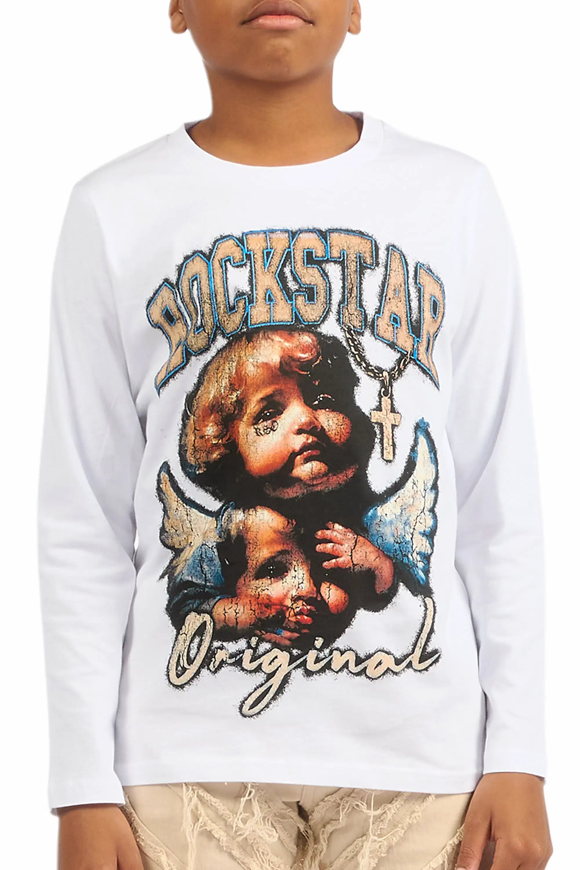 Boys Deiter White Long Sleeve Graphic T-Shirt - Image 7