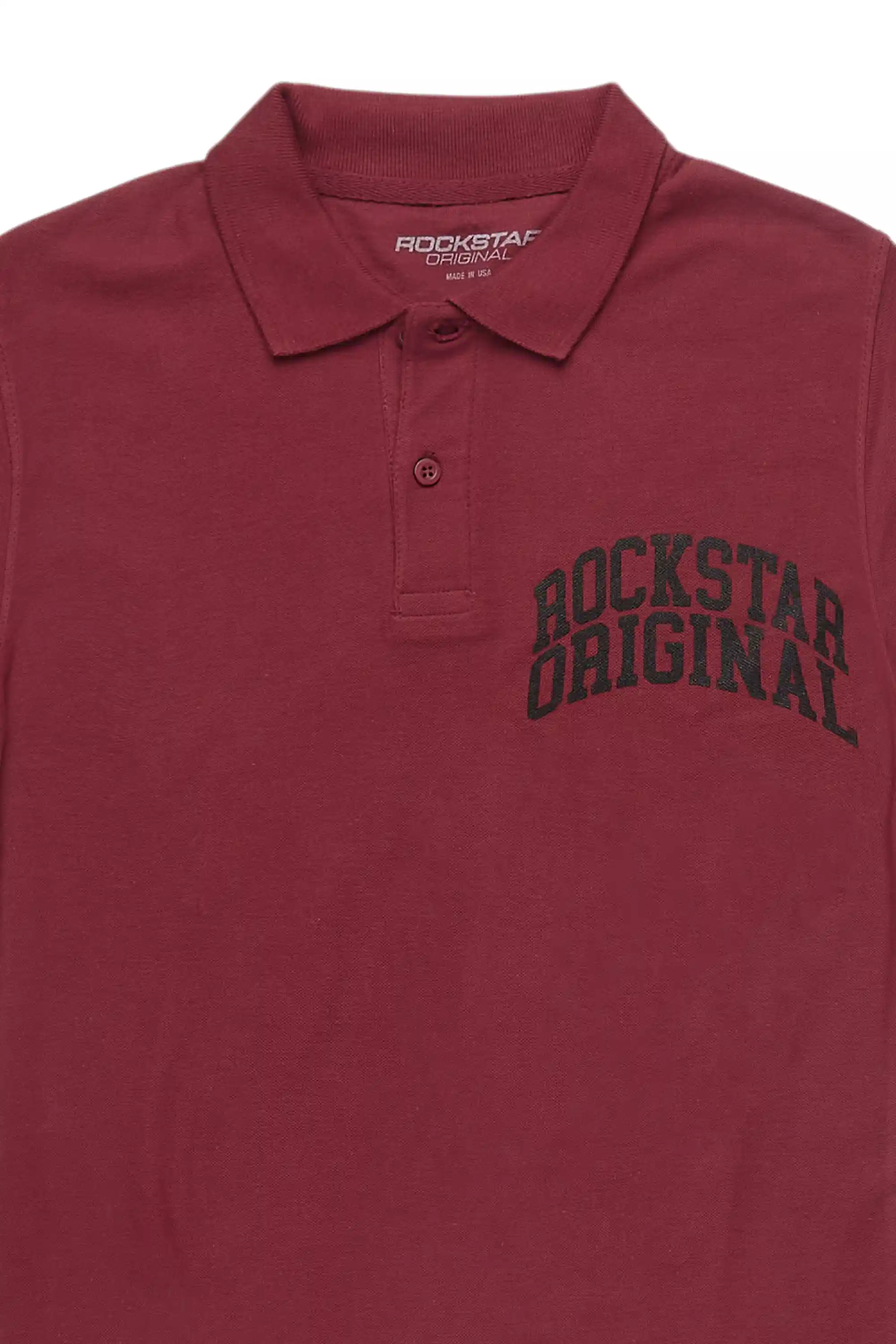 Boys Pete Burgundy/Black Polo - Image 2