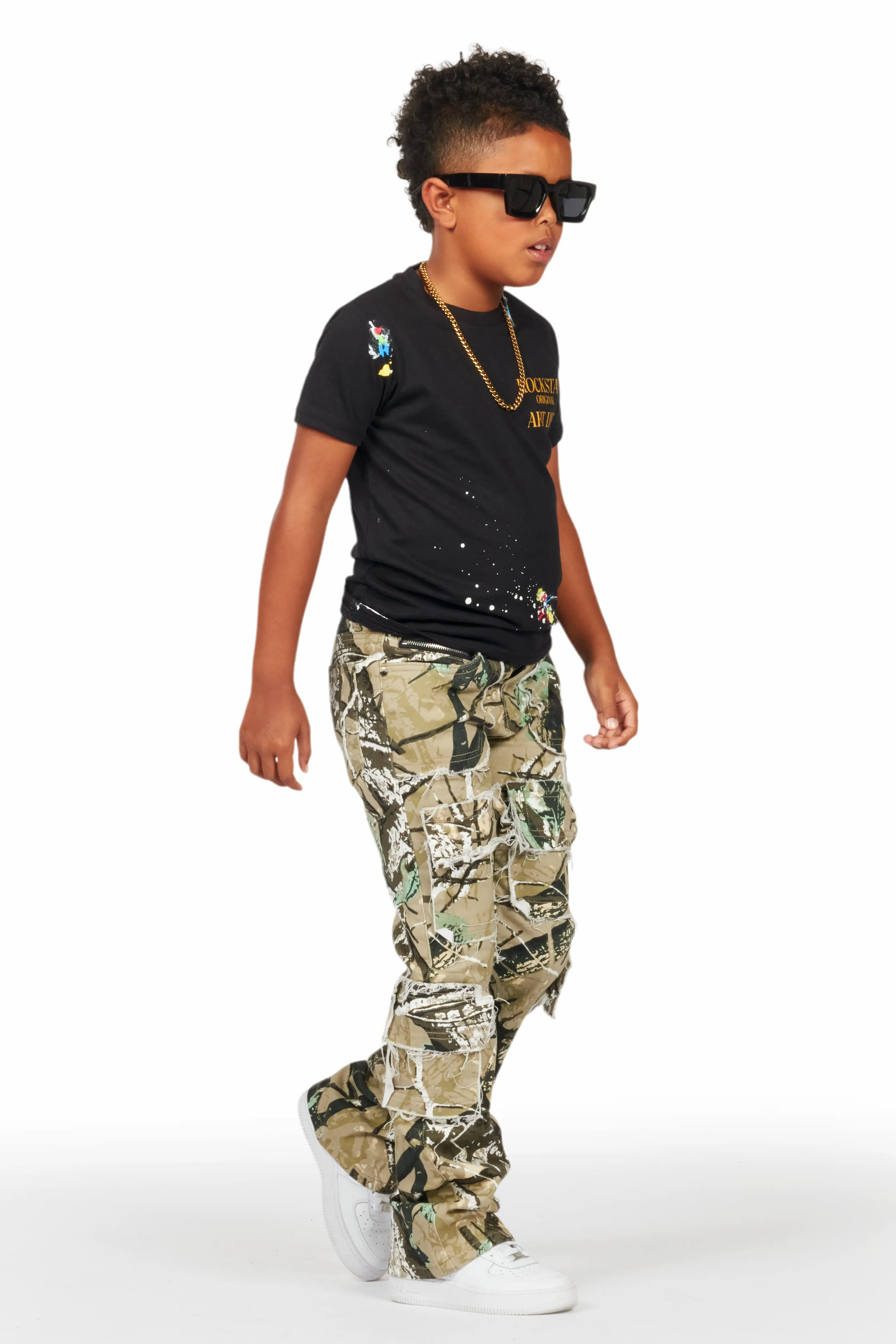 Boys Palmer Black/Yellow Graphic T-Shirt - Image 4