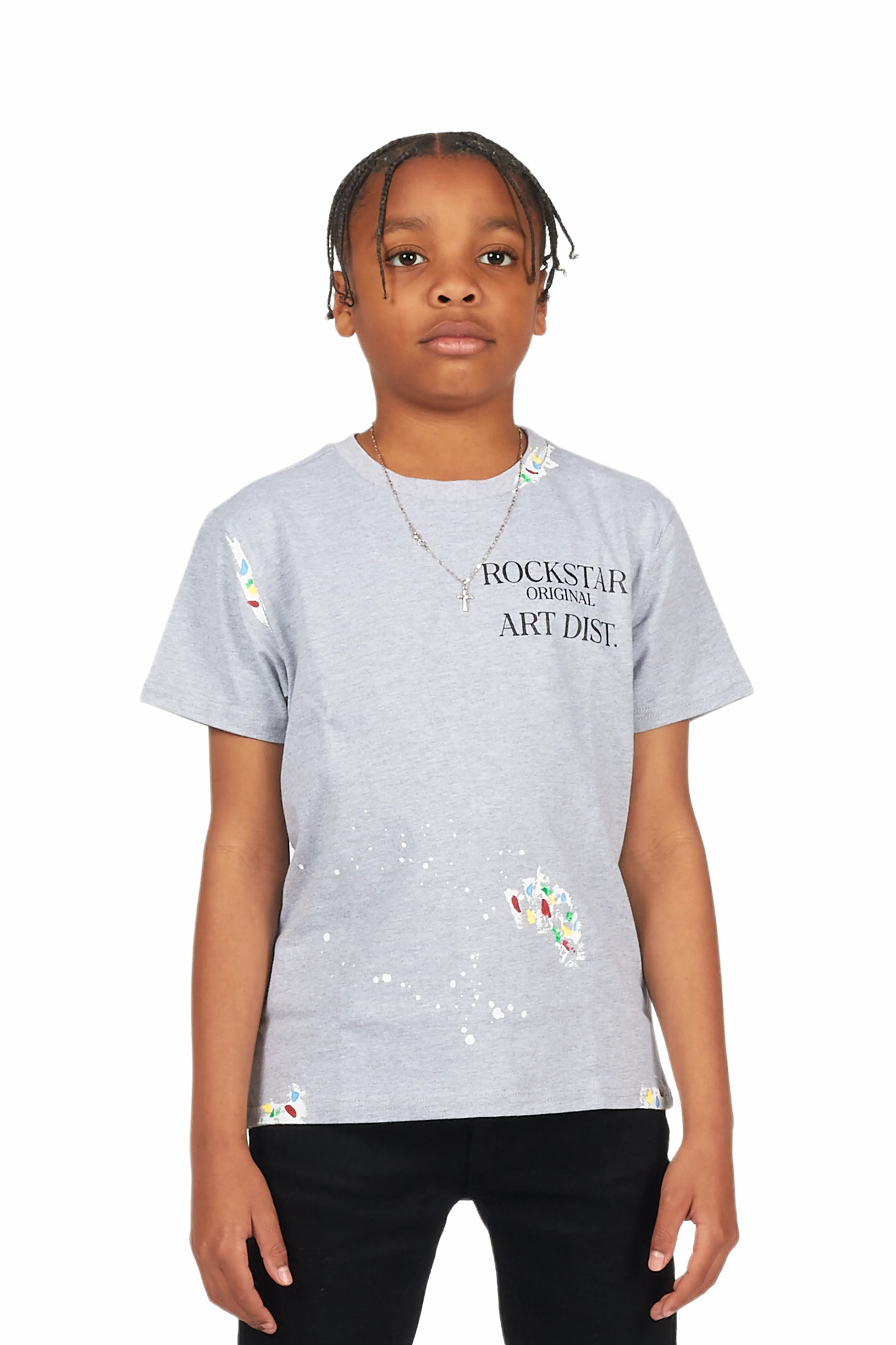 Boys Palmer Grey Graphic T-Shirt - Image 3