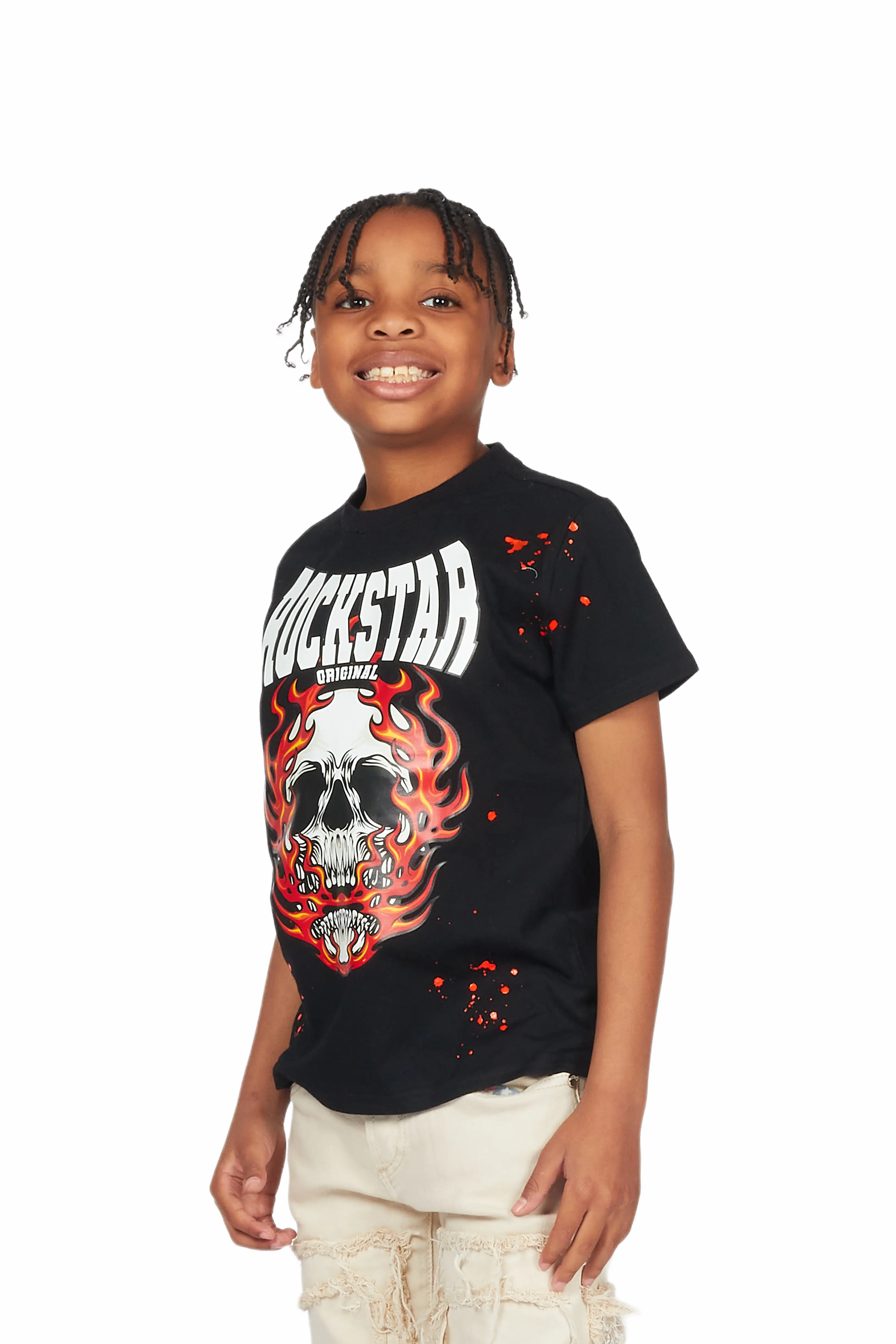 Boys Mateo Black Graphic T-Shirt - Image 2
