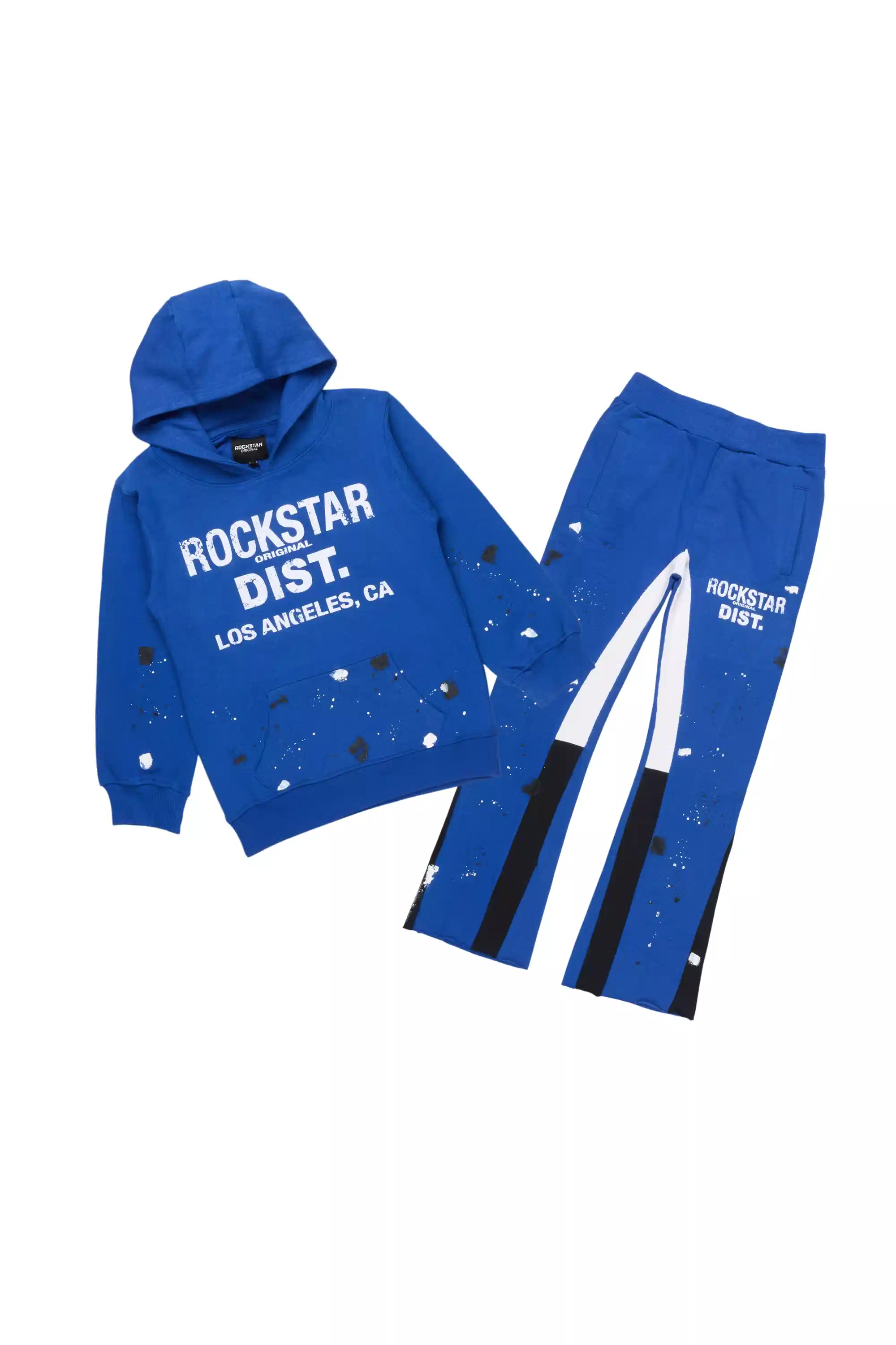 Boys Scottie Royal/White Stacked Flare Track Set