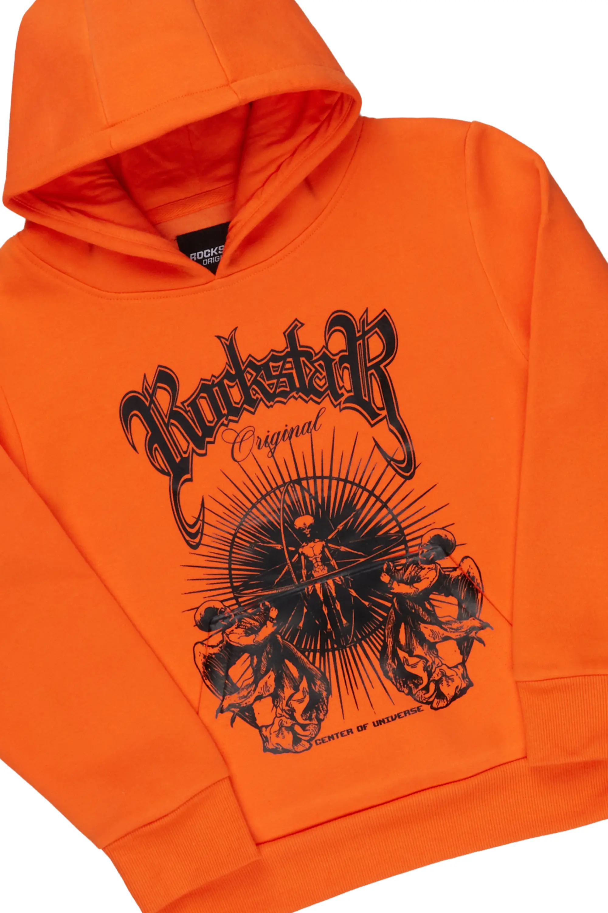 Boys Yarden Orange Hoodie Super Stacked Flare Track Set - Image 5