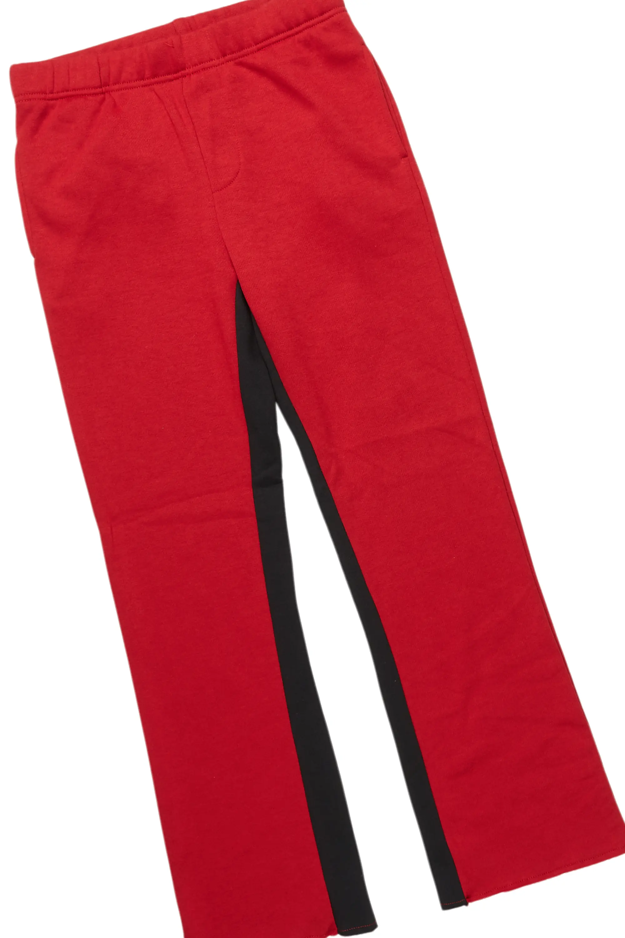 Boys Amos Burgundy Baggy Stacked Track Set - Image 3