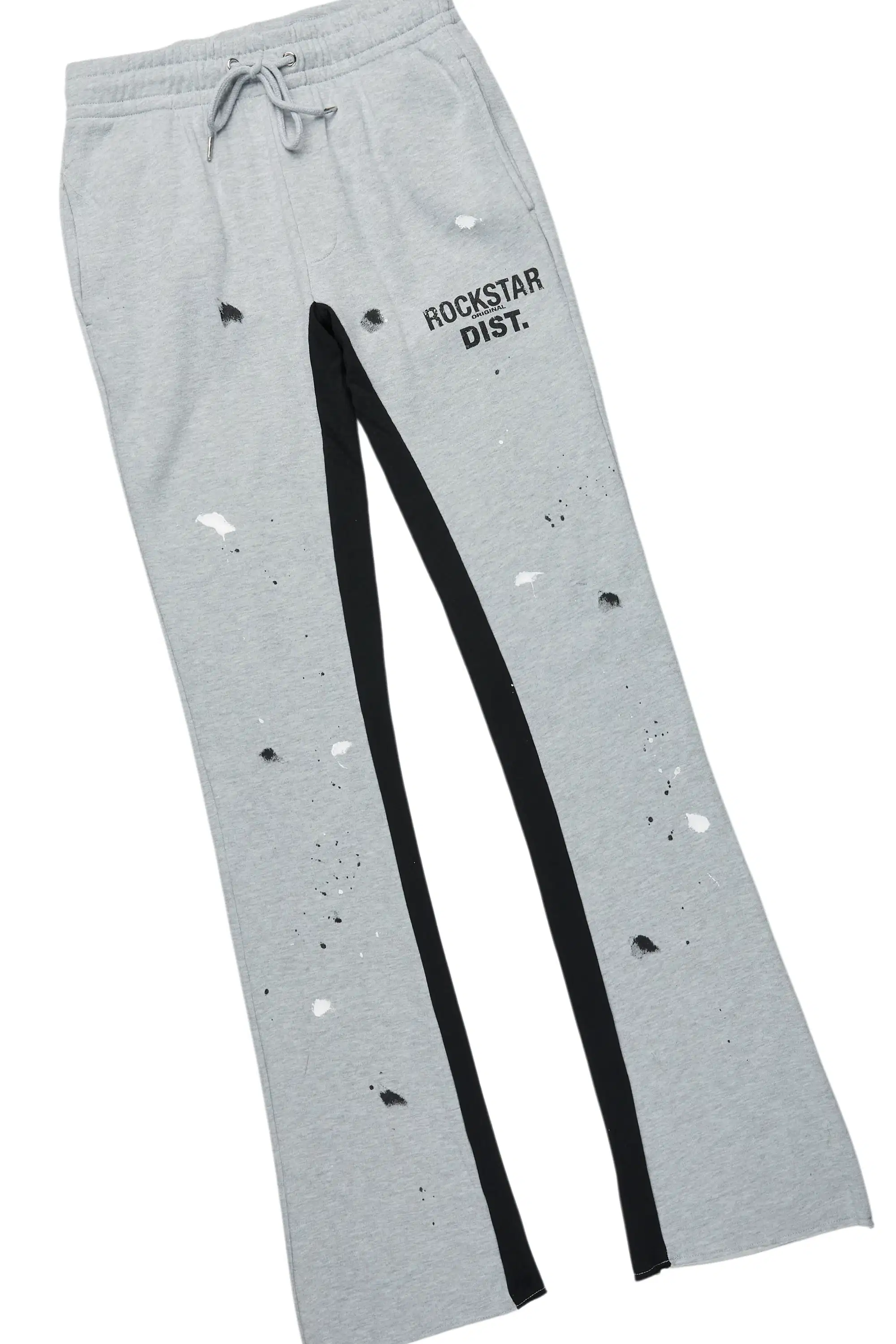 Boys Scottie Heather Grey/Black Baggy Stacked Track Set - Image 3