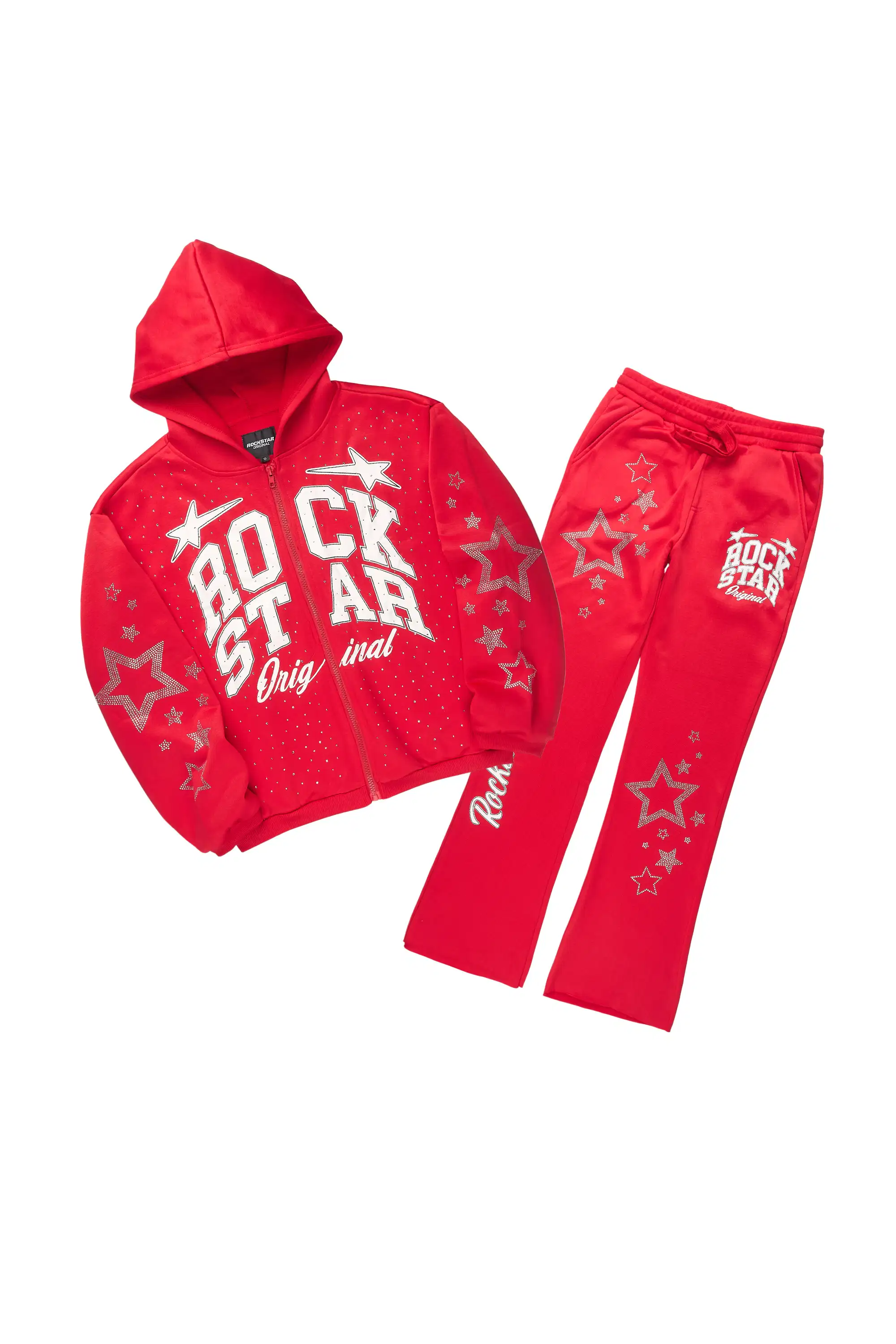 Boys Flaveyo Red/White Rhinestone Stacked Track Set - Image 2