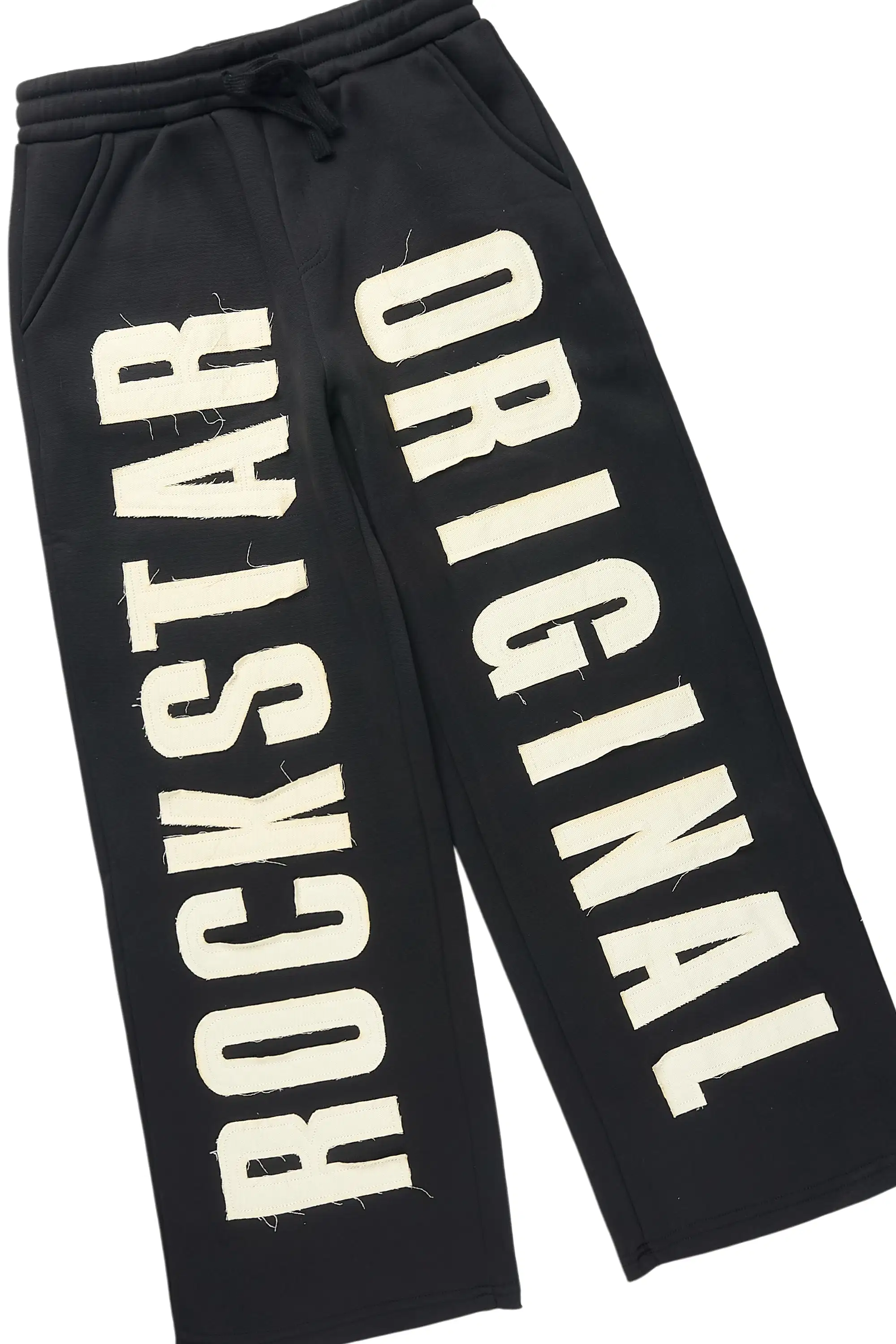Boys Ashiro Black/White Zip Up/Wide Leg Track Set - Image 4