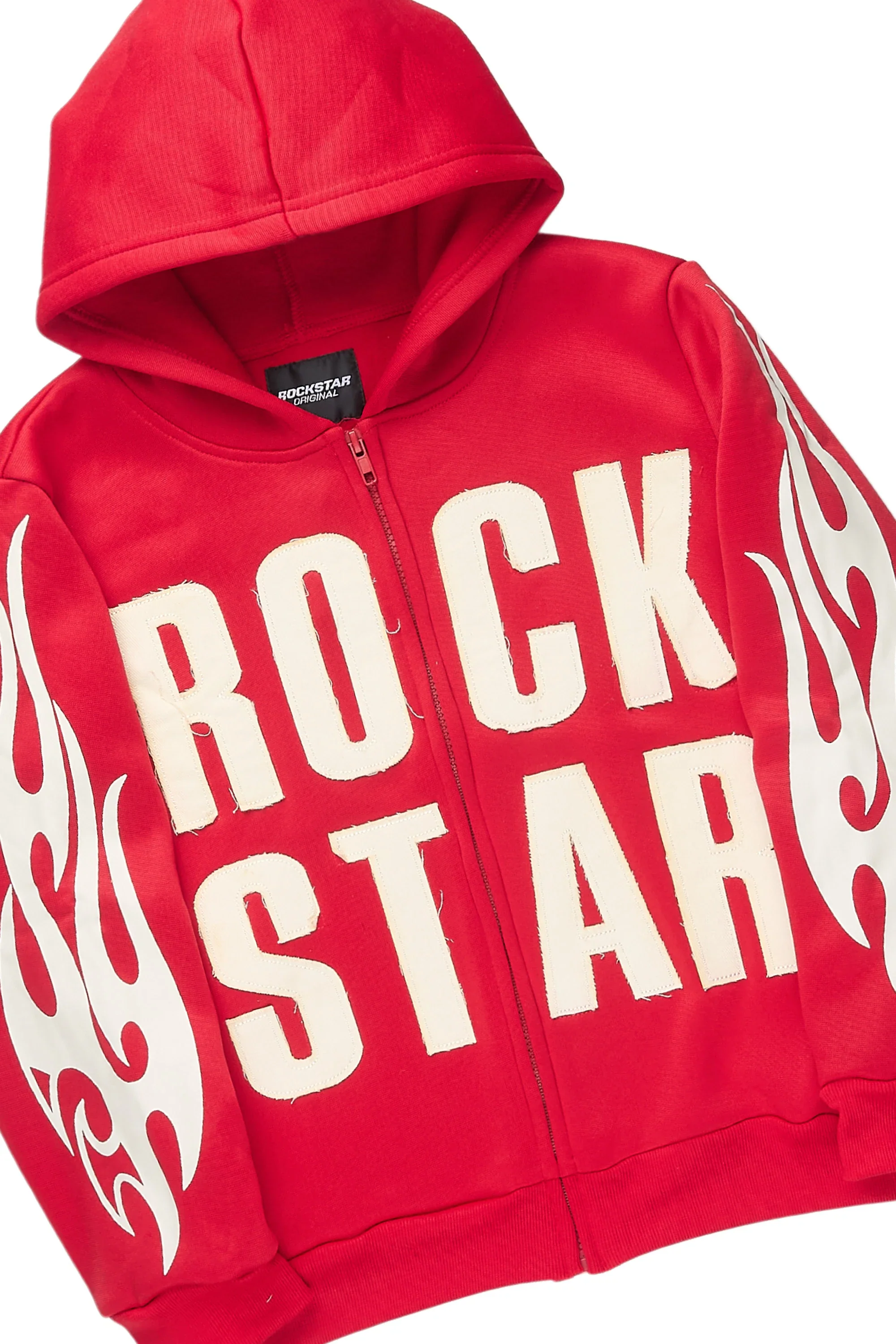 Boys Ashiro Red/White Zip Up/Wide Leg Track Set - Image 2