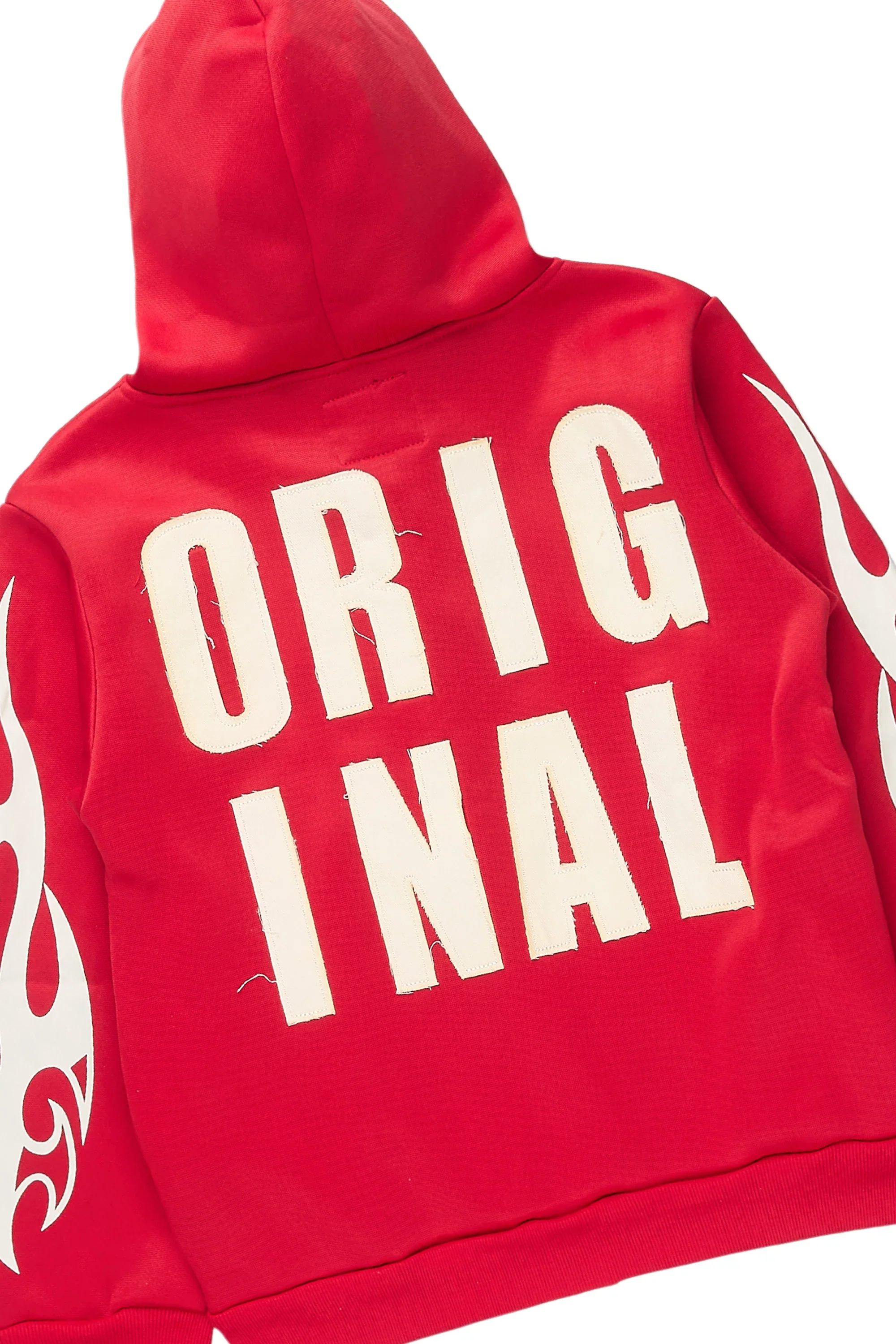 Boys Ashiro Red/White Zip Up/Wide Leg Track Set - Image 3