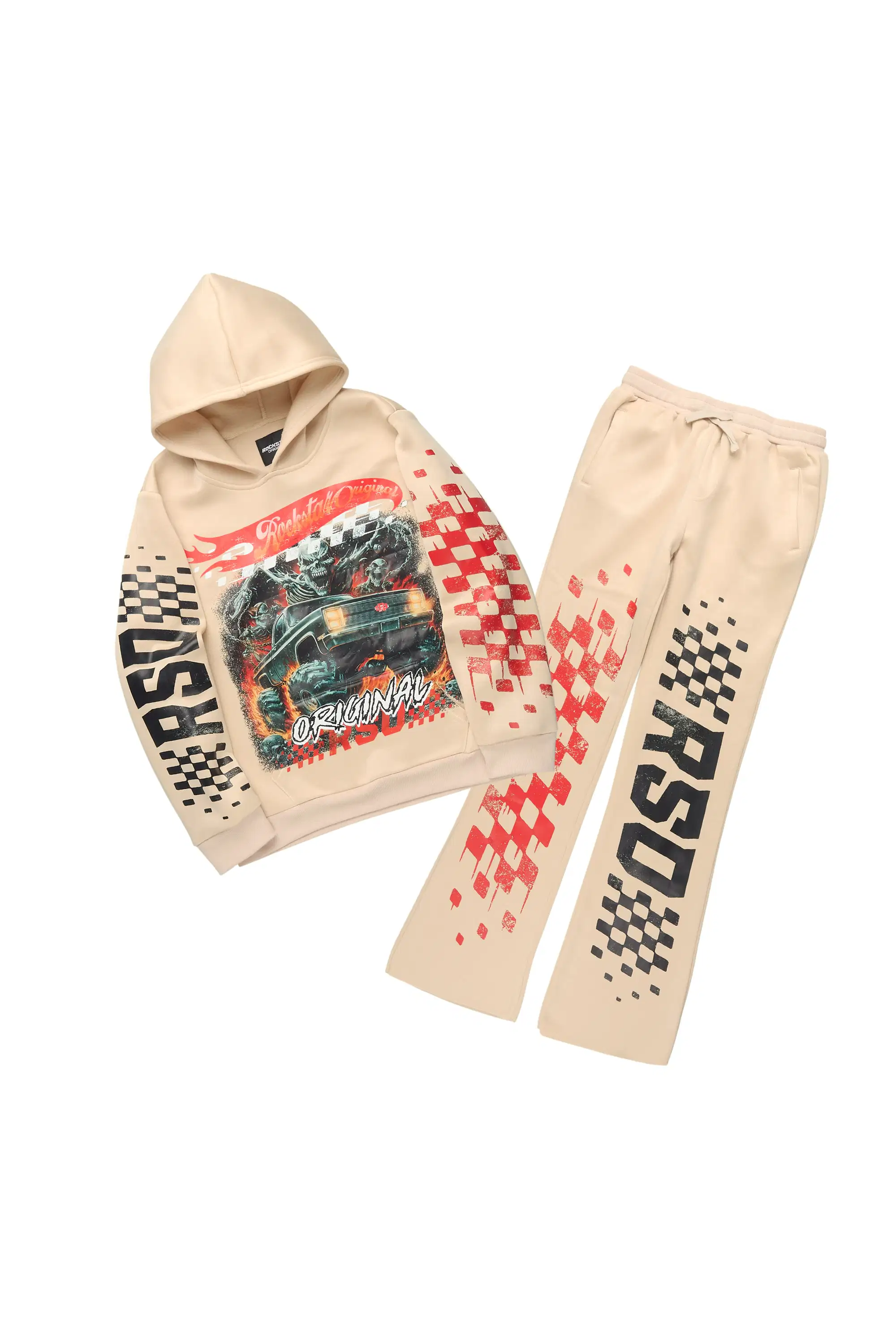 Boys Dremar Tan/Multi Stacked Track Set