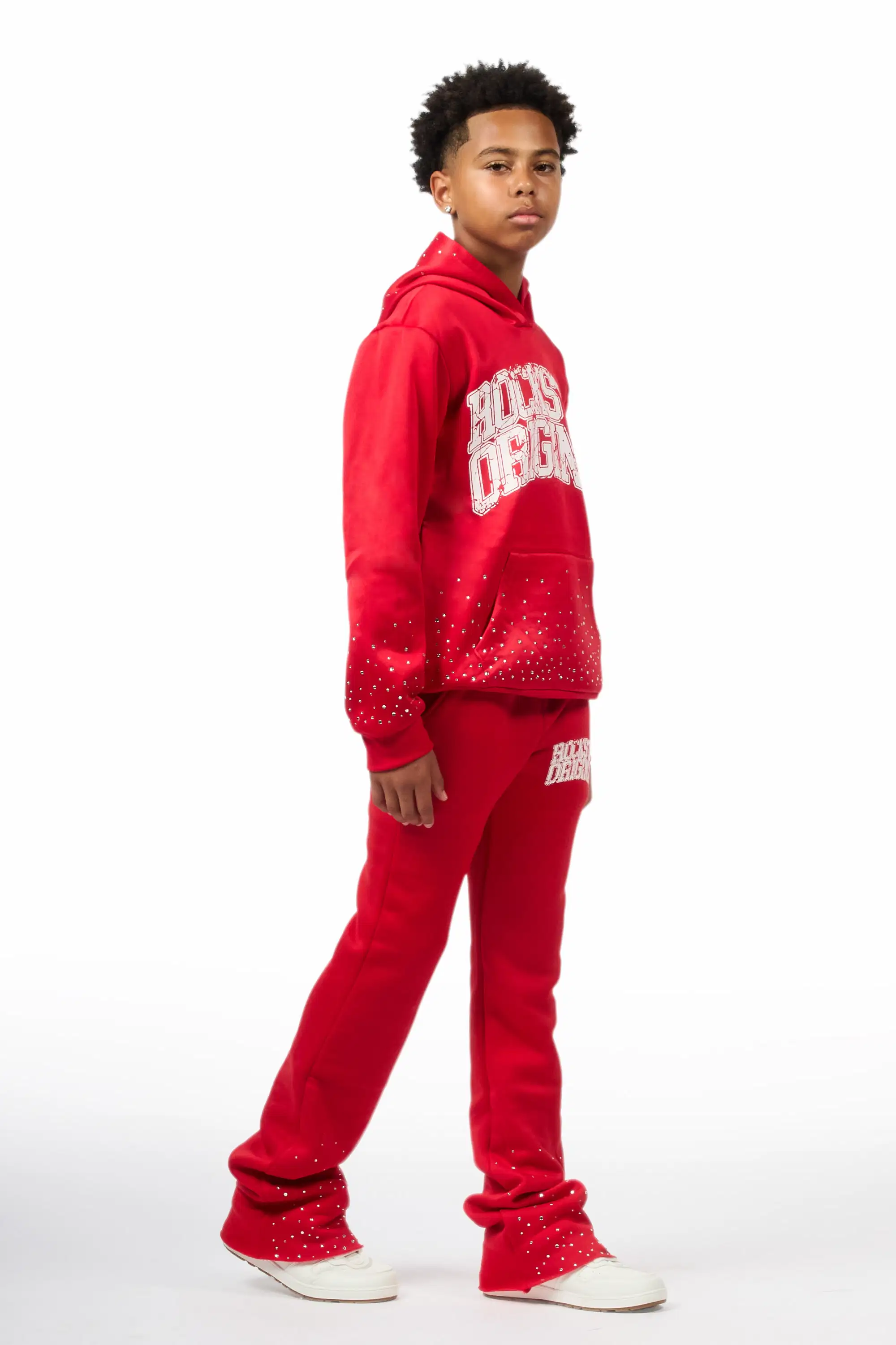Boys Dontrello 2.0 Red Rhinestone Stacked Track Set - Image 3