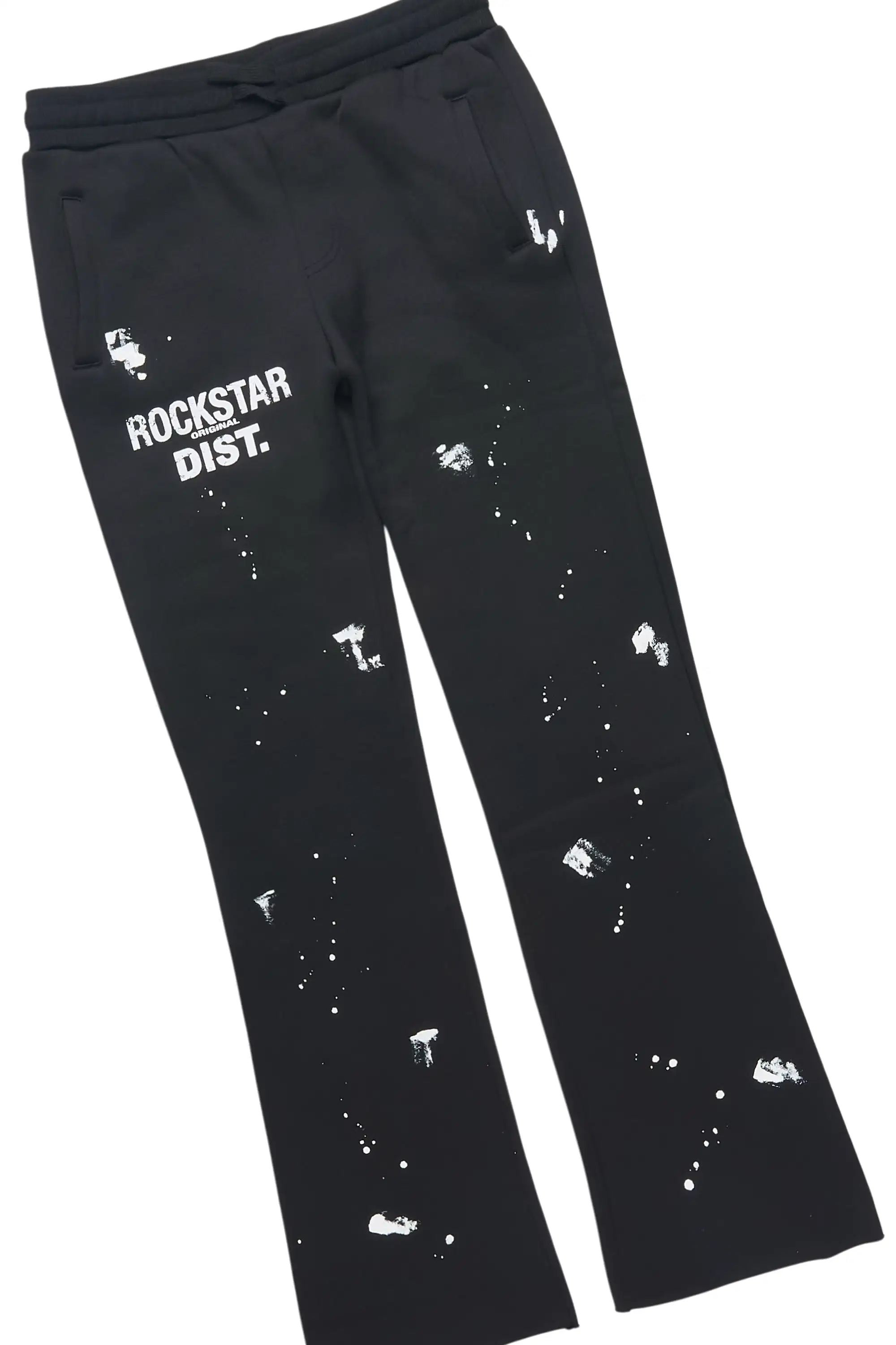 Boys Raffer 2.0 Black/White Hoodie/Stacked Flare Track Set - Image 3