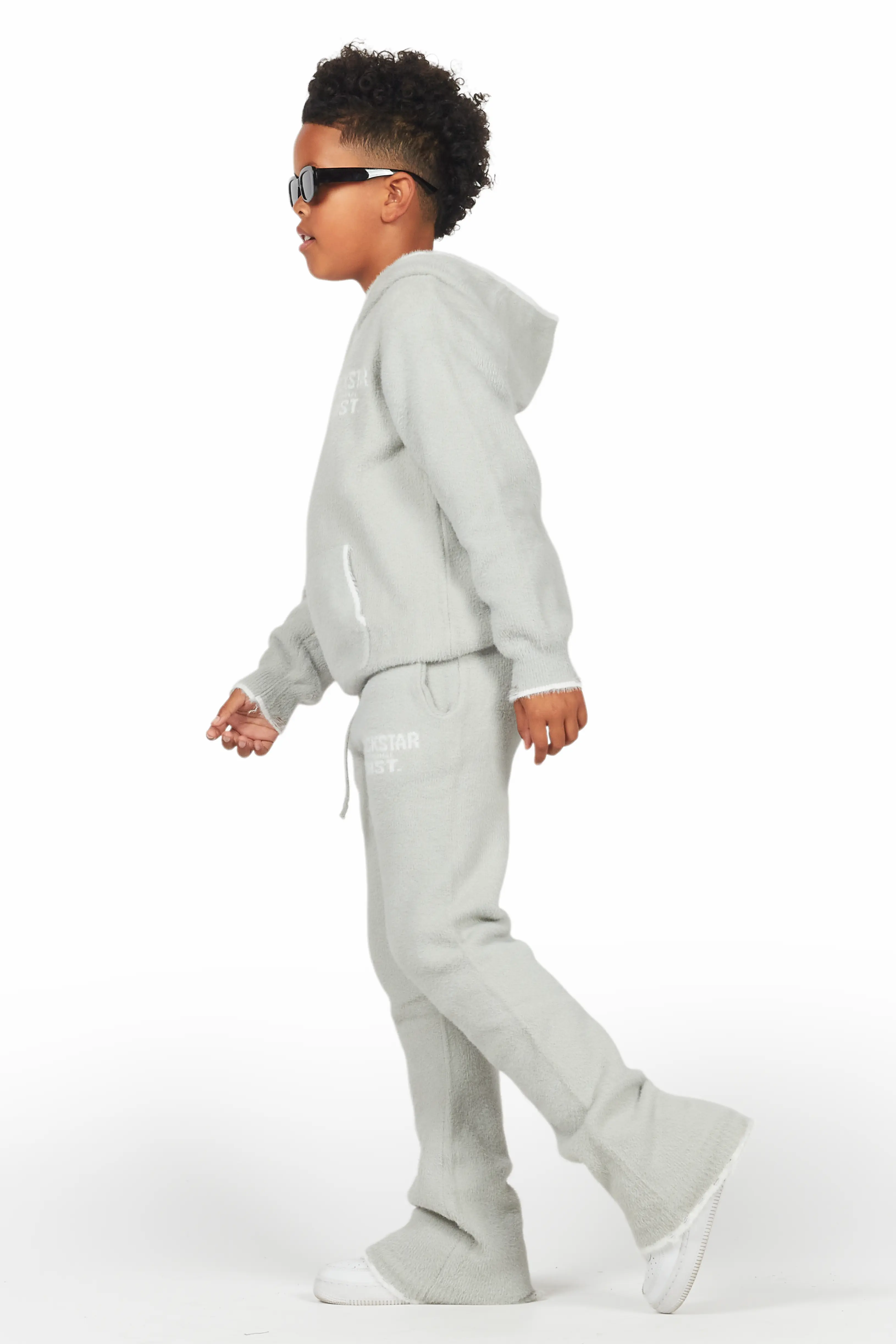 Boys Lake Mohair Grey Knit Track set - Image 5
