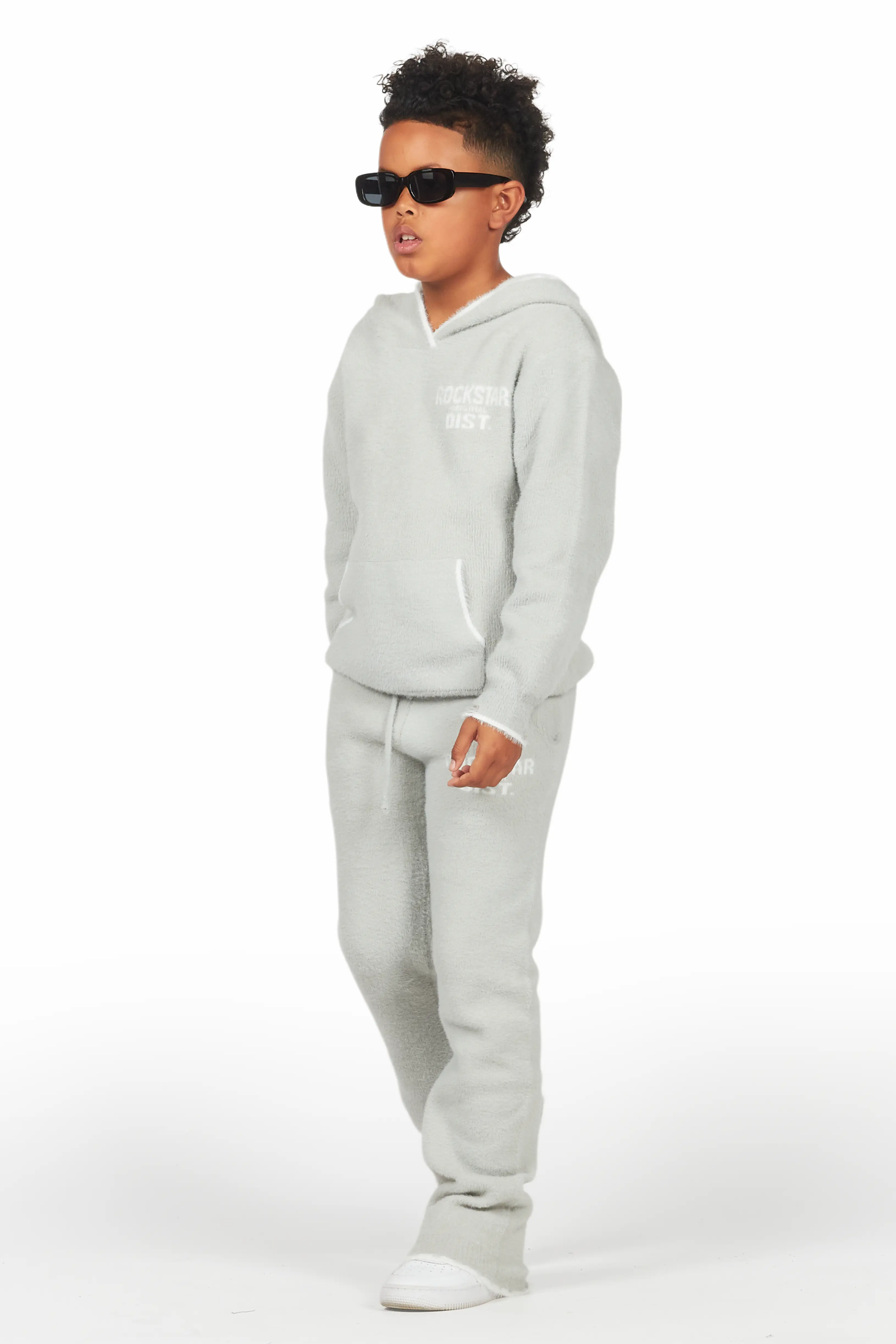 Boys Lake Mohair Grey Knit Track set - Image 6