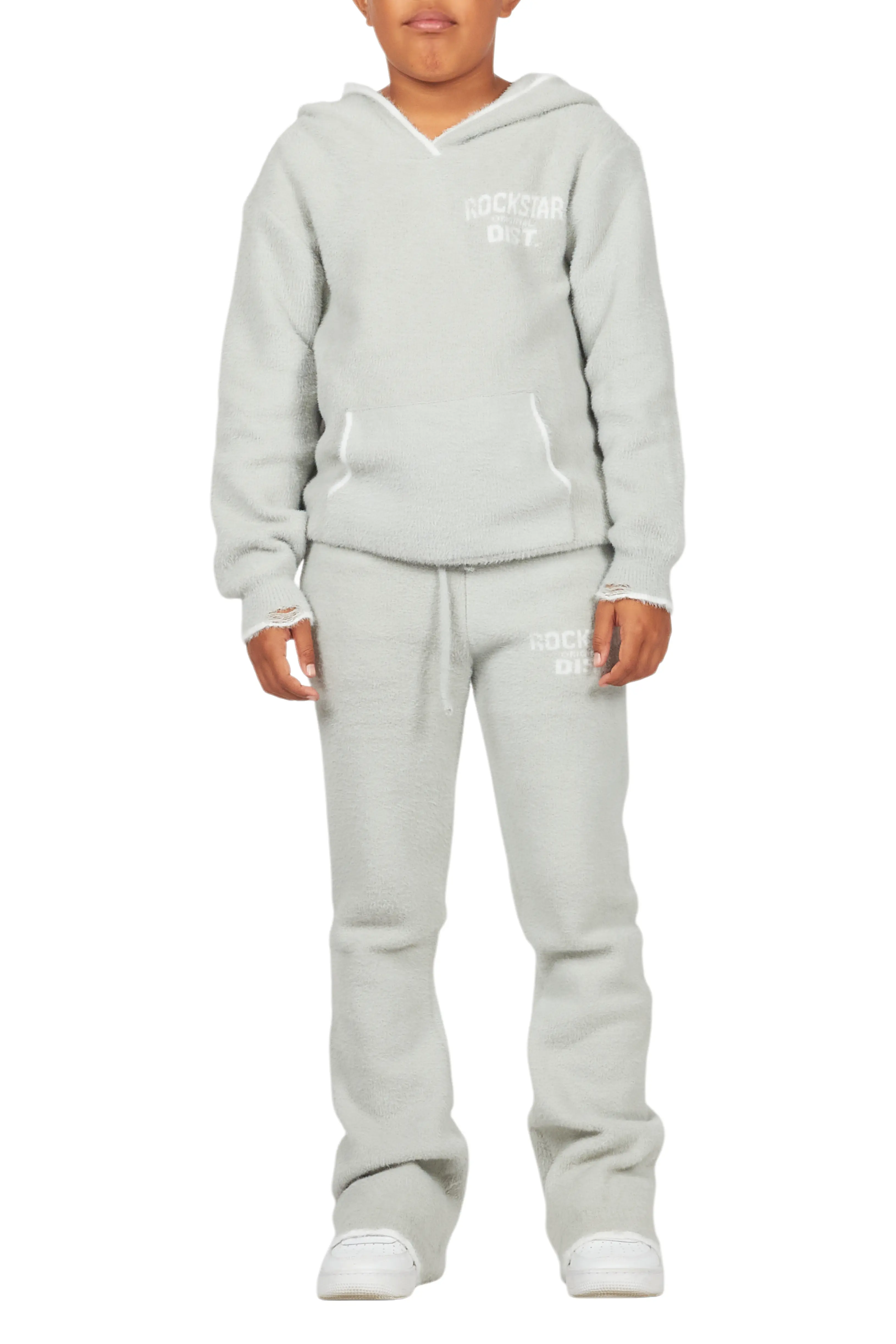 Boys Lake Mohair Grey Knit Track set - Image 7