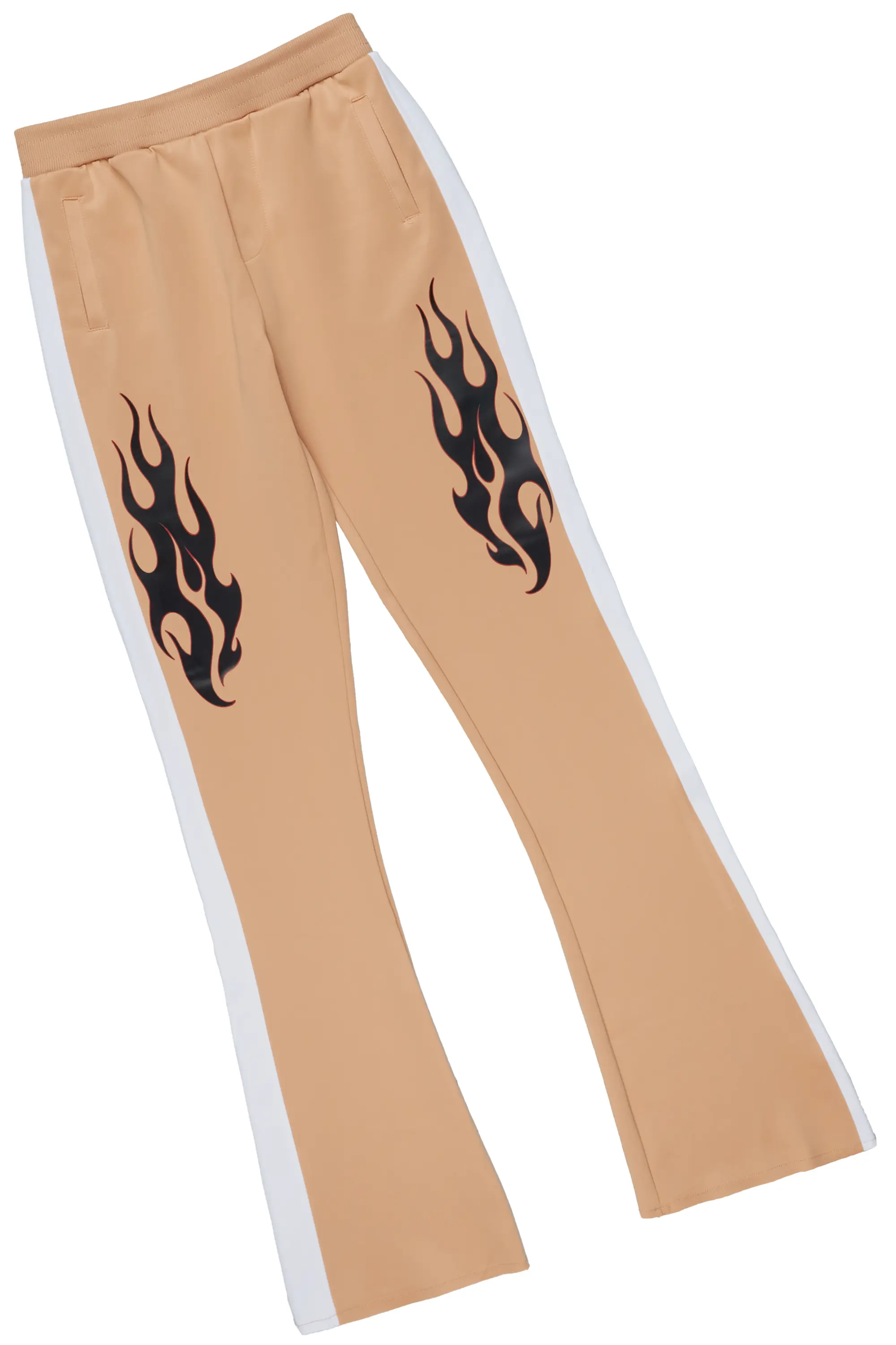 Boys Tidus Beige Tricot Super Stack Flare Track Set - Image 7