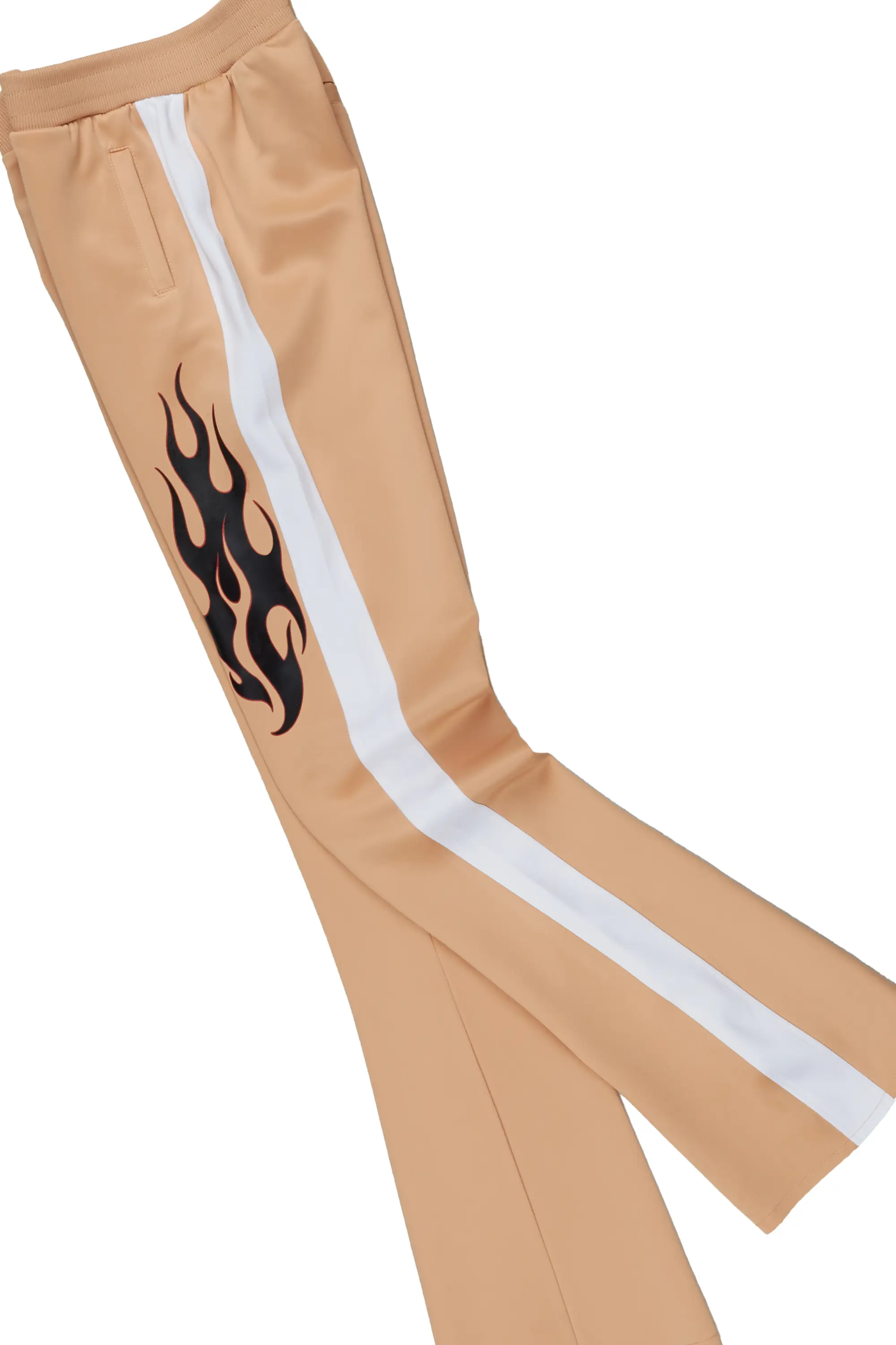 Boys Tidus Beige Tricot Super Stack Flare Track Set - Image 8
