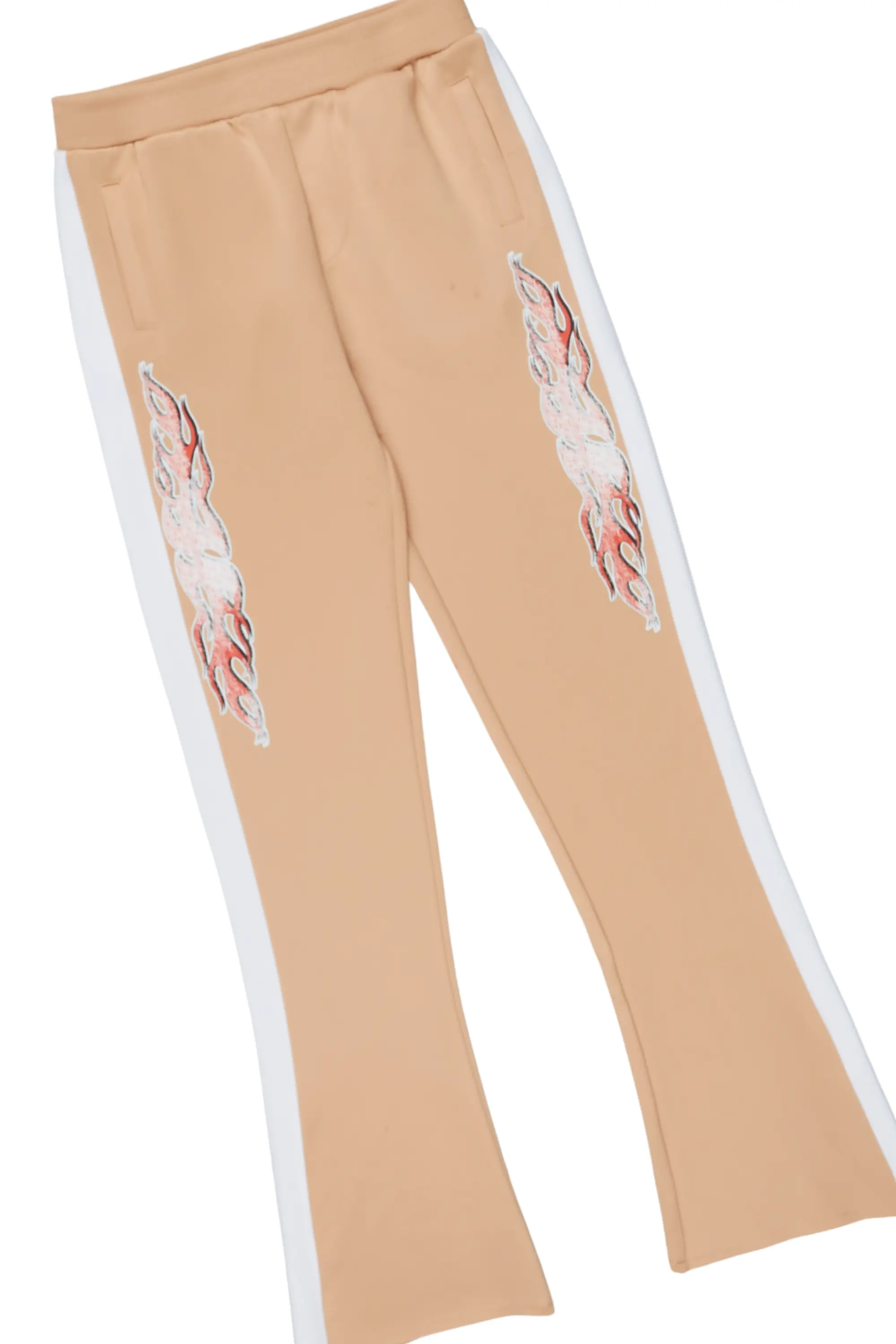 Boys Yash Beige Tricot Stacked Flare Track Set - Image 7
