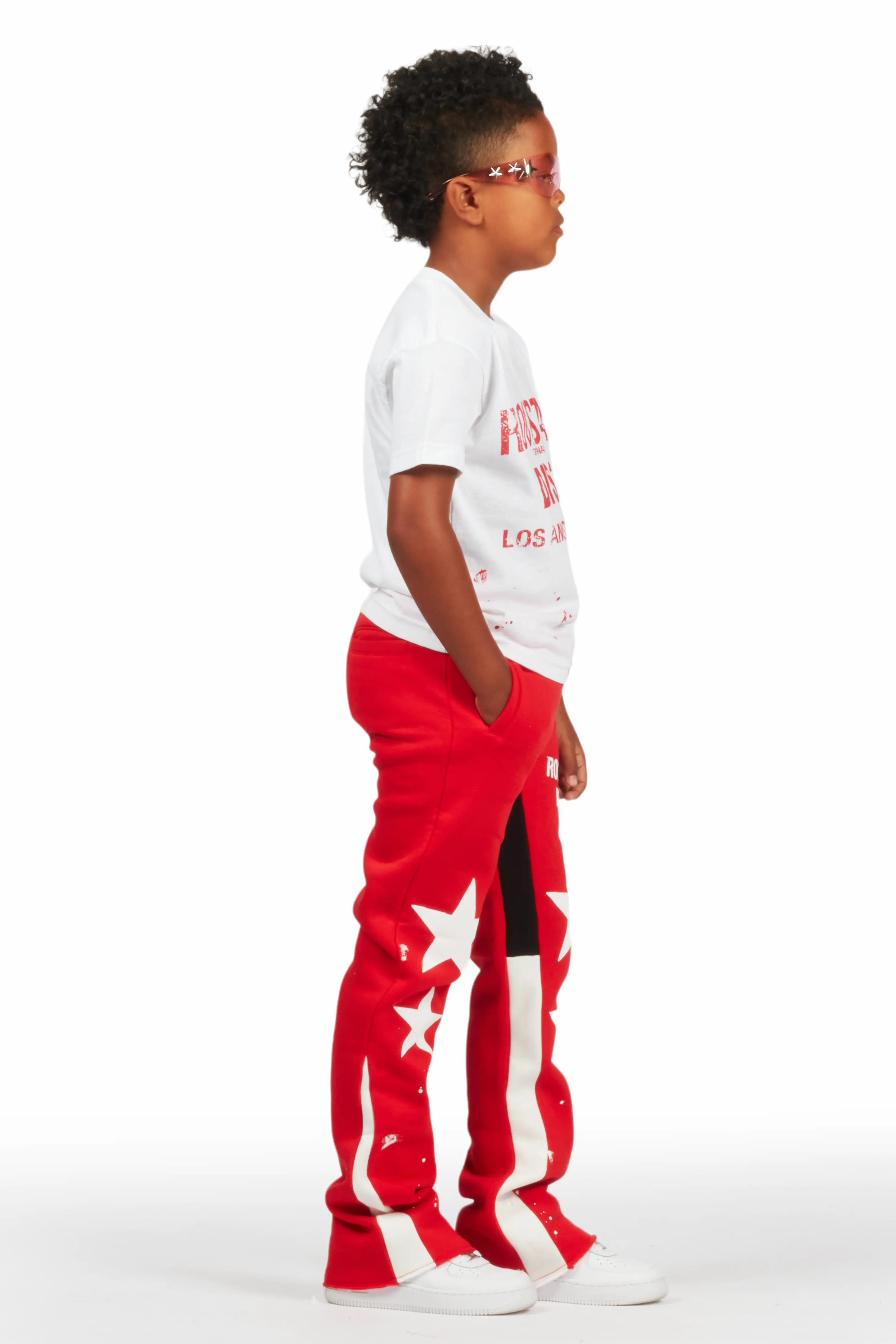 Boys Bowie Red/White T-Shirt Stacked Set - Image 3